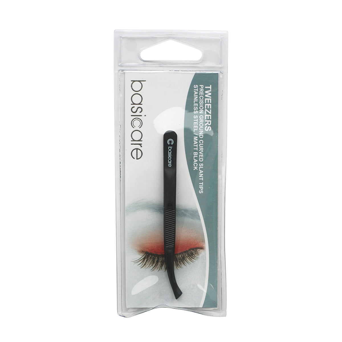Basicare Precision Ground Curved Slant Tip 8.5 cm Tweezer (7616123633888)