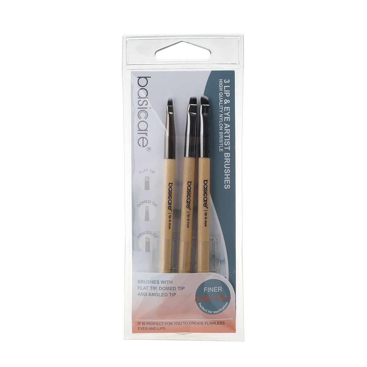 Basicare 3-in-Pack Lip/Eye Artist Brushes (7616122454240)
