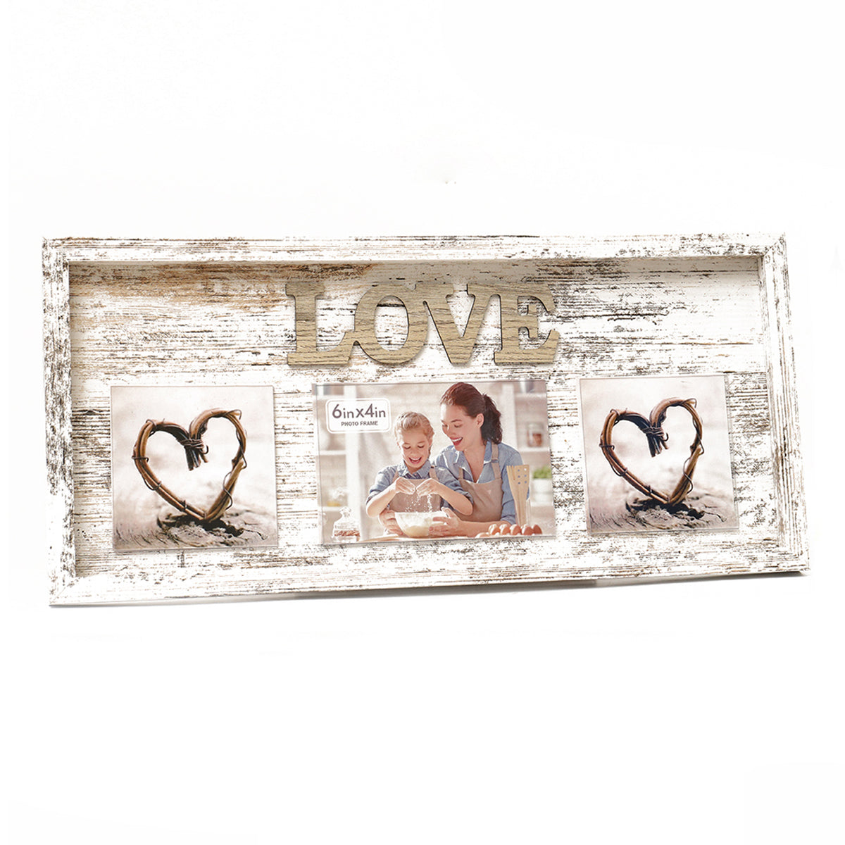 3-Display Collage Rustic Wooden Picture Frame (7574625321184)
