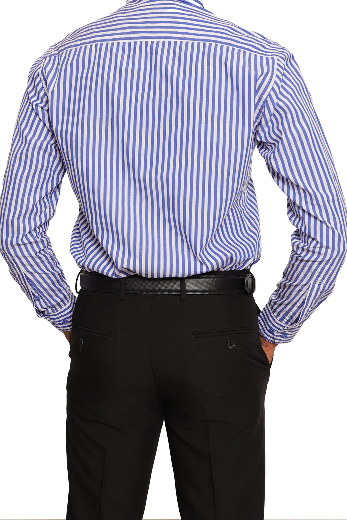 King Street Men's Long Sleeve Stripe Formal Shirt