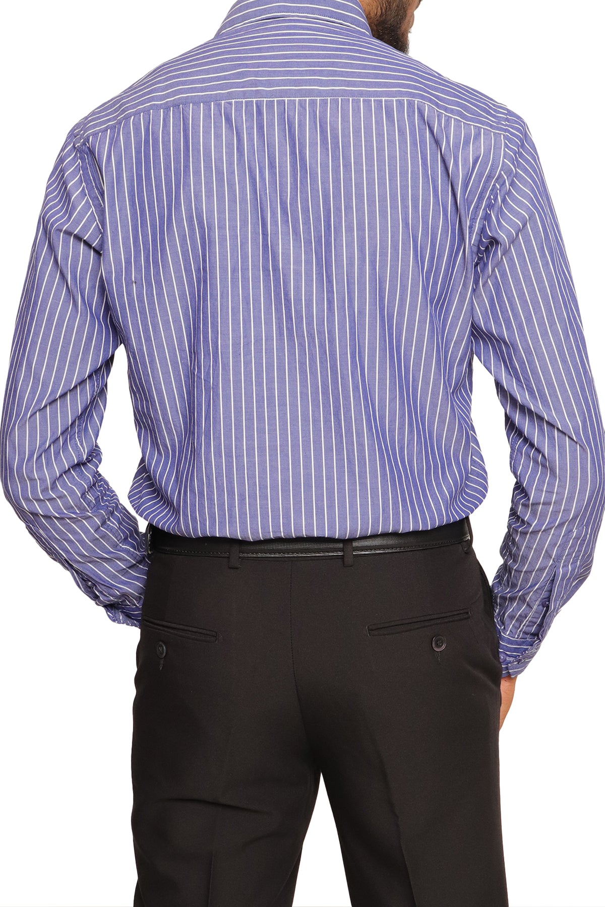 King Street Men's Long Sleeve Stripe Formal Shirt