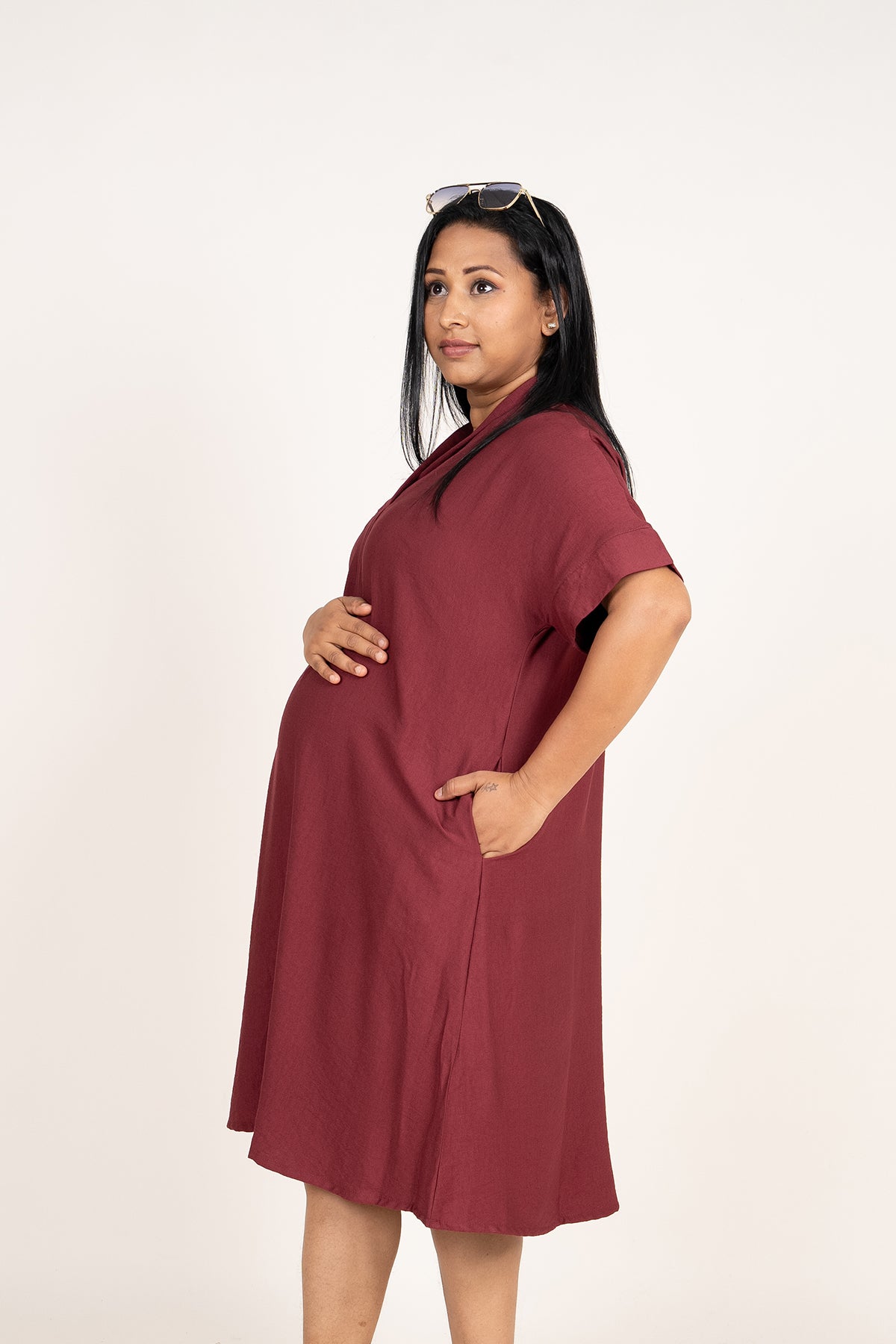 Envogue Women's Short Sleeve Maternity Dress