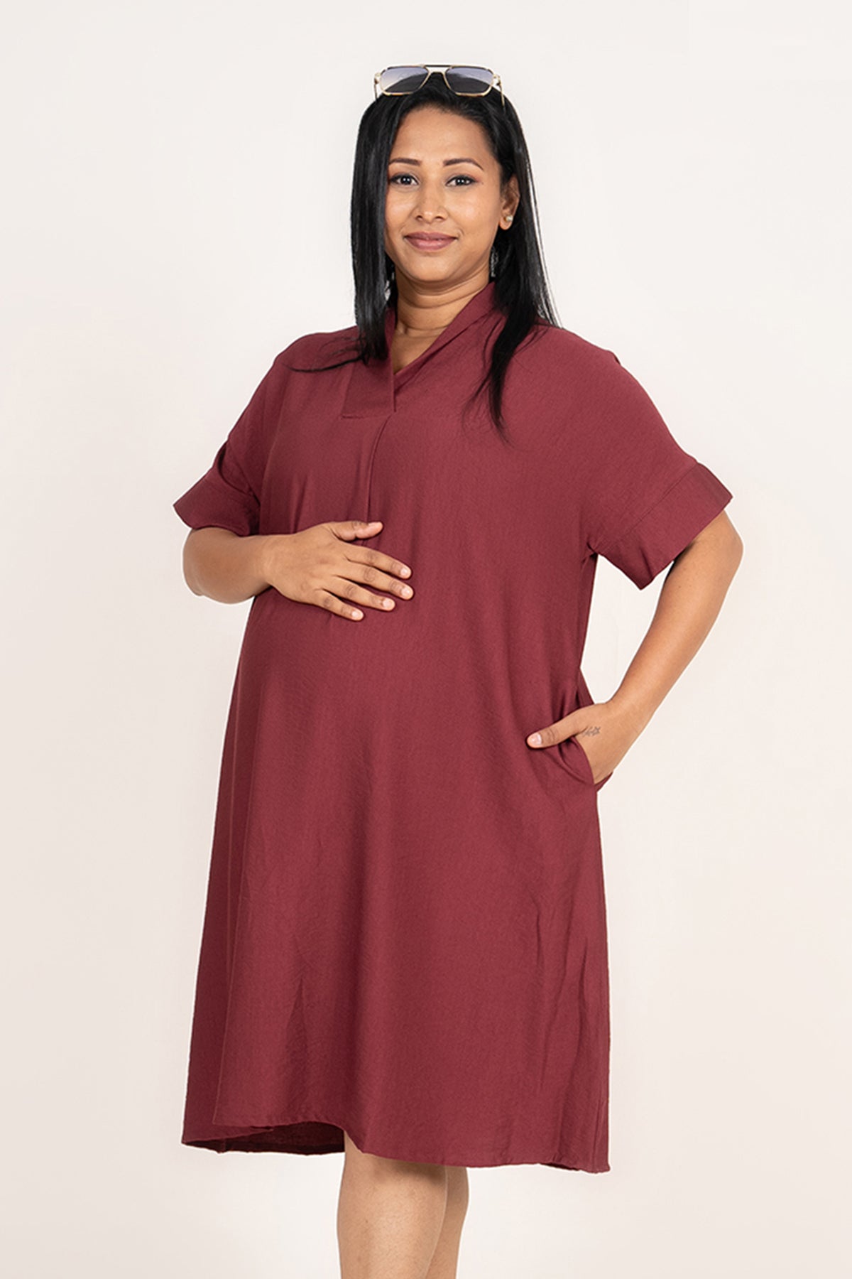 Envogue Women's Short Sleeve Maternity Dress