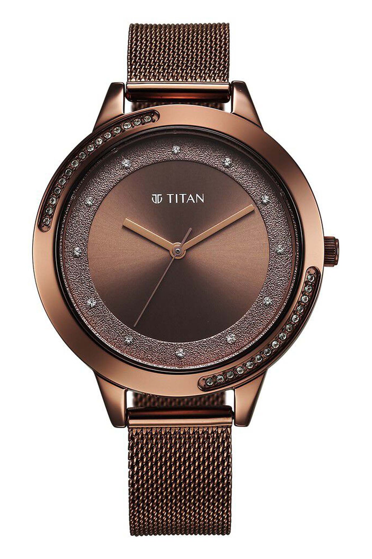 TITAN Women's Stainless Steel Mesh Strap Watch
