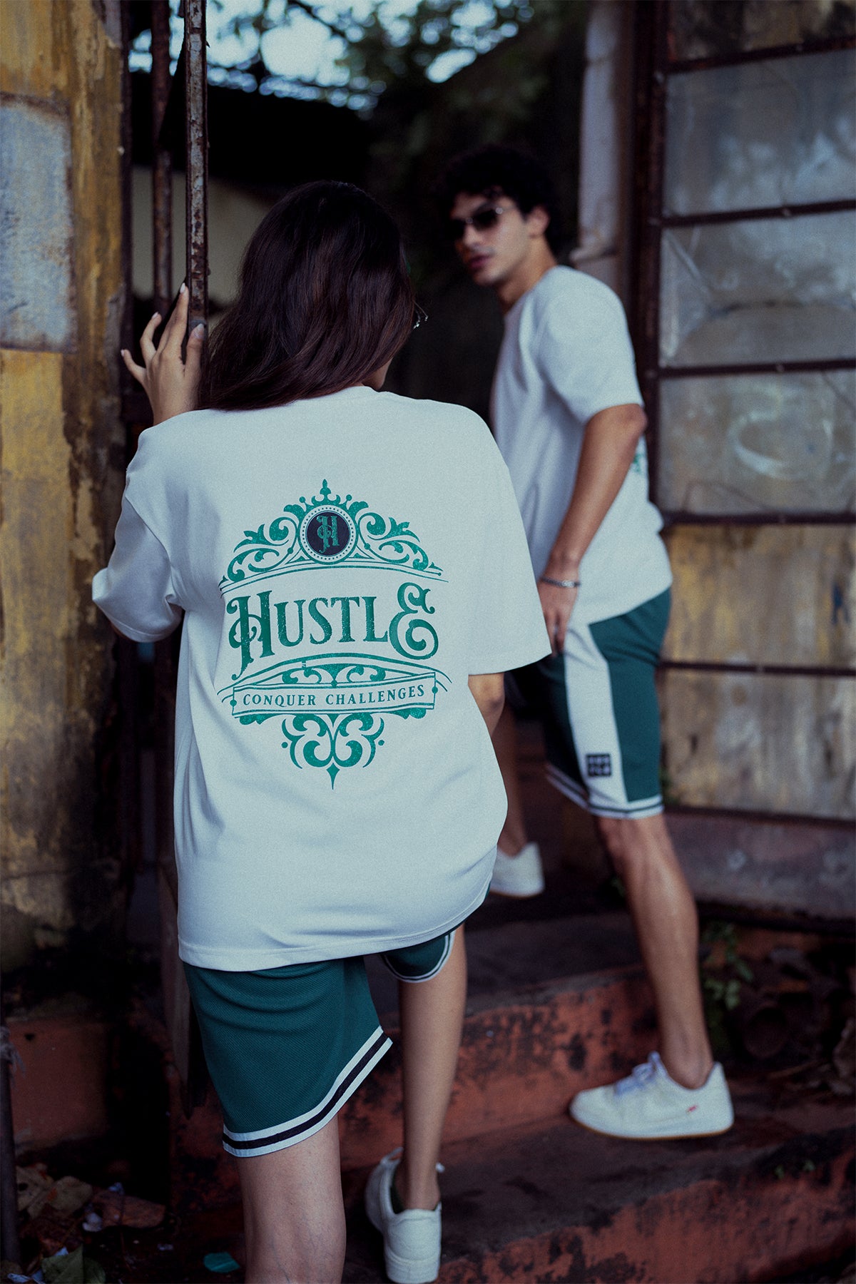 Hustle Backprint Relax Fit Casual T-Shirt