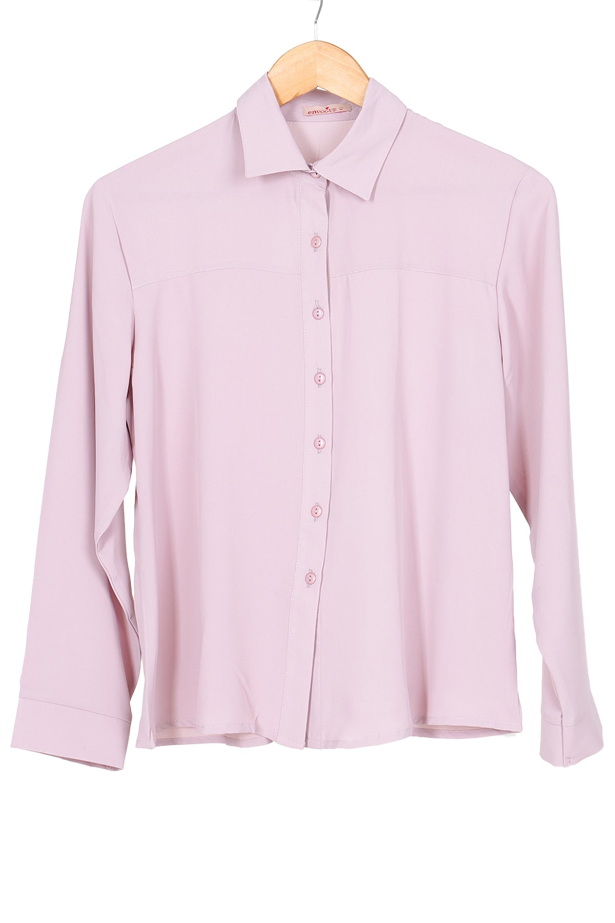 Envogue Women's Long Sleeve Chic Plain Office Shirt