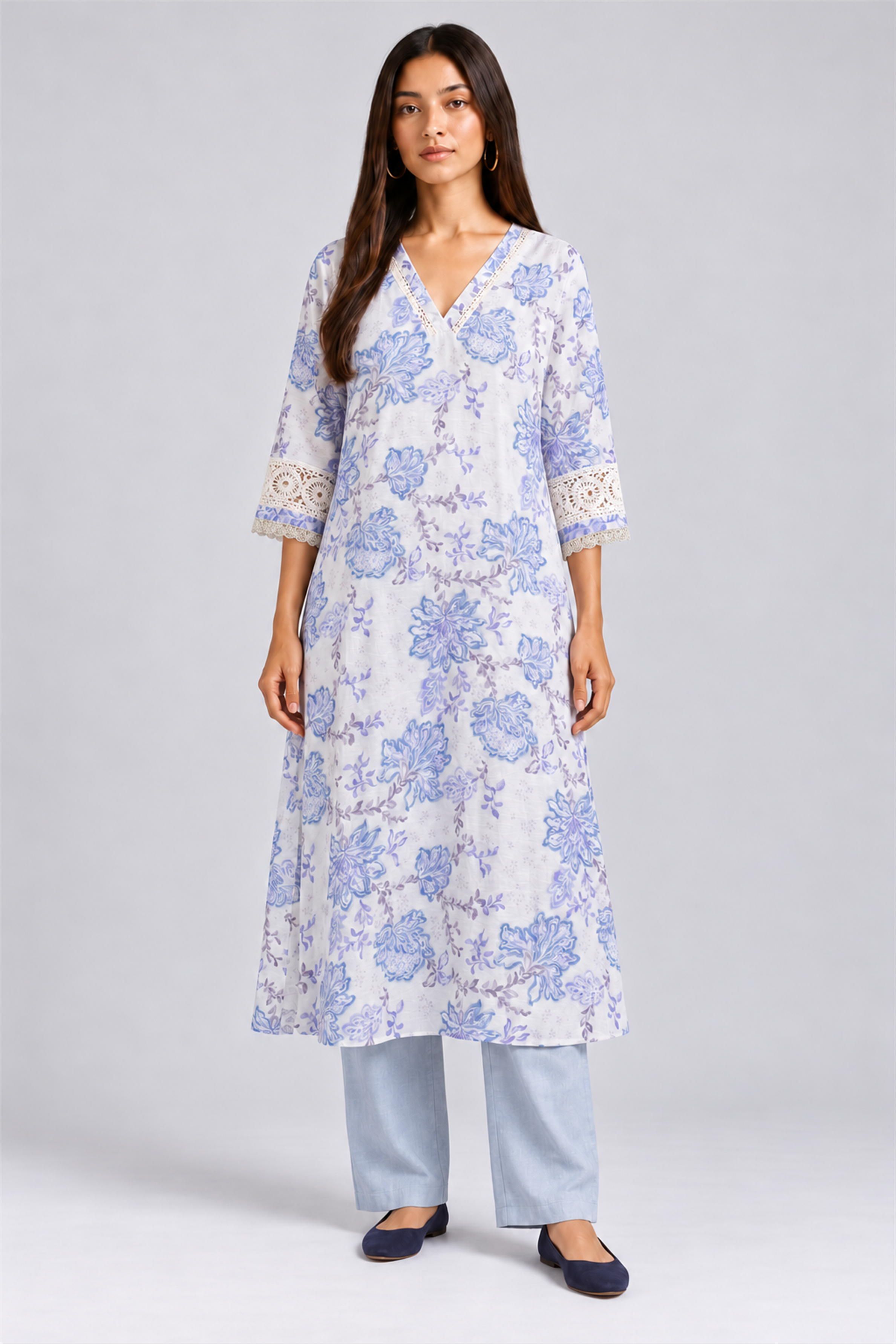 HADA Women's Exclusive Party Kurta - Blue