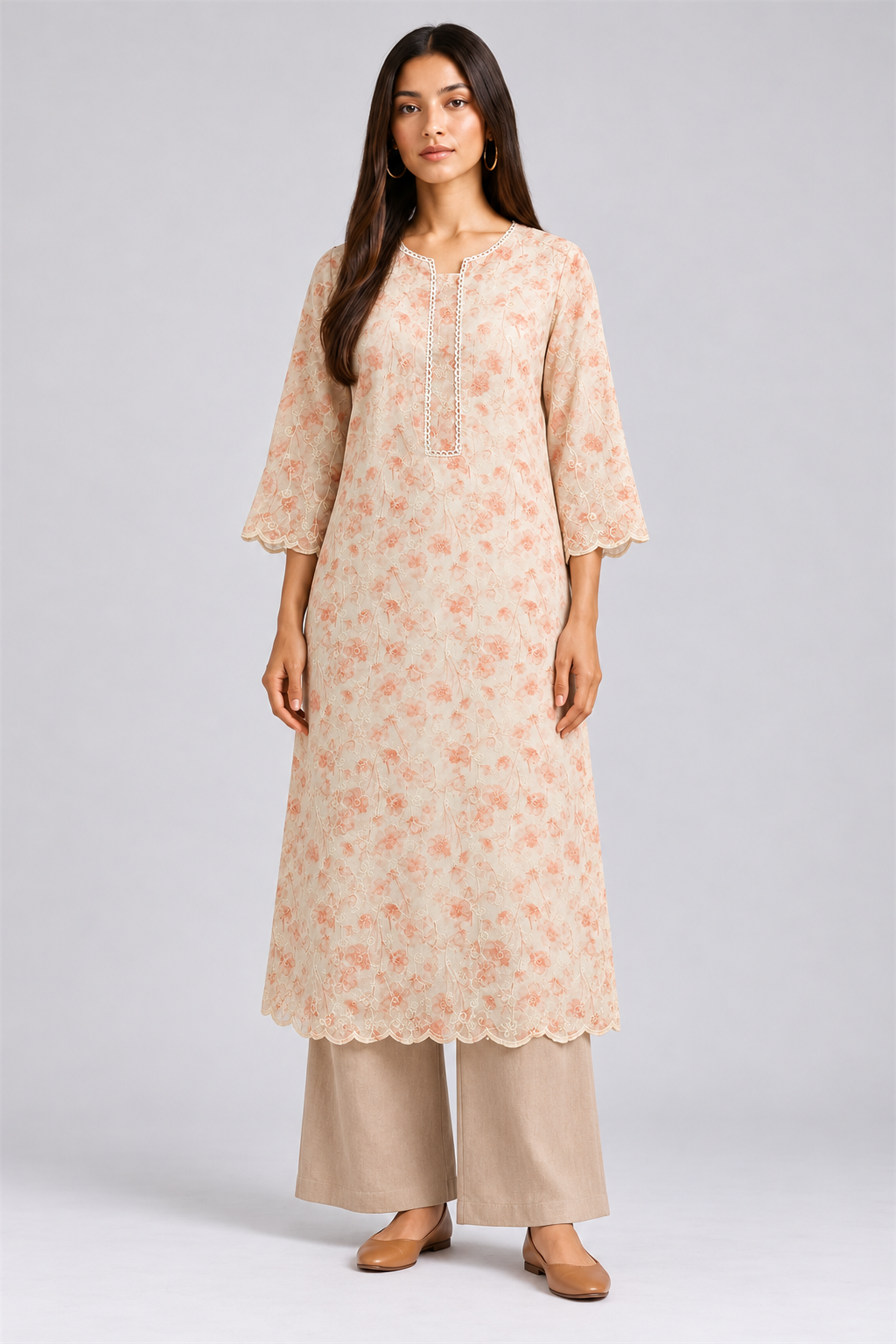 HADA Women's Exclusive Kurta - Peach