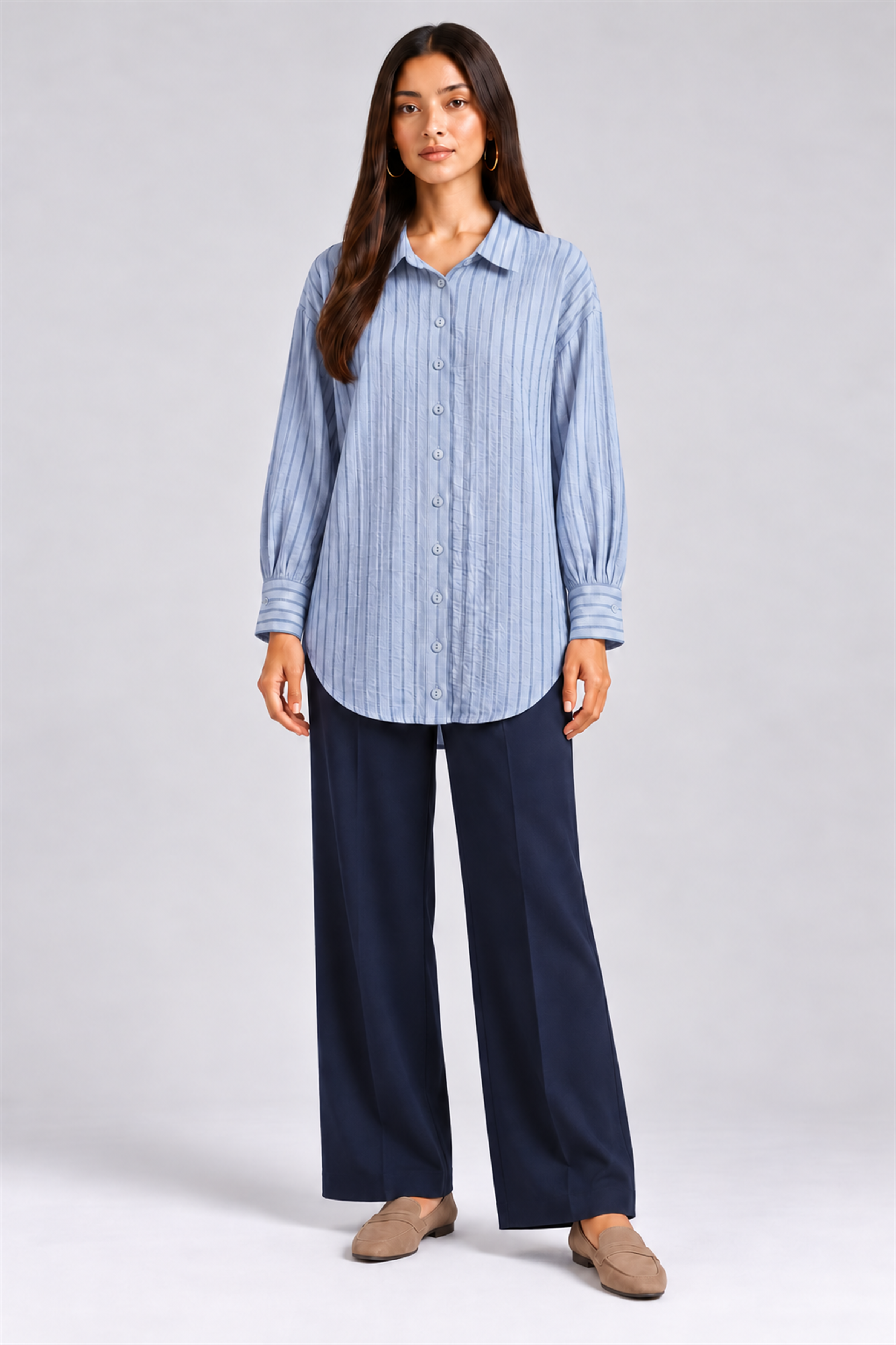 HADA Women's Casual Kurta Top - Blue