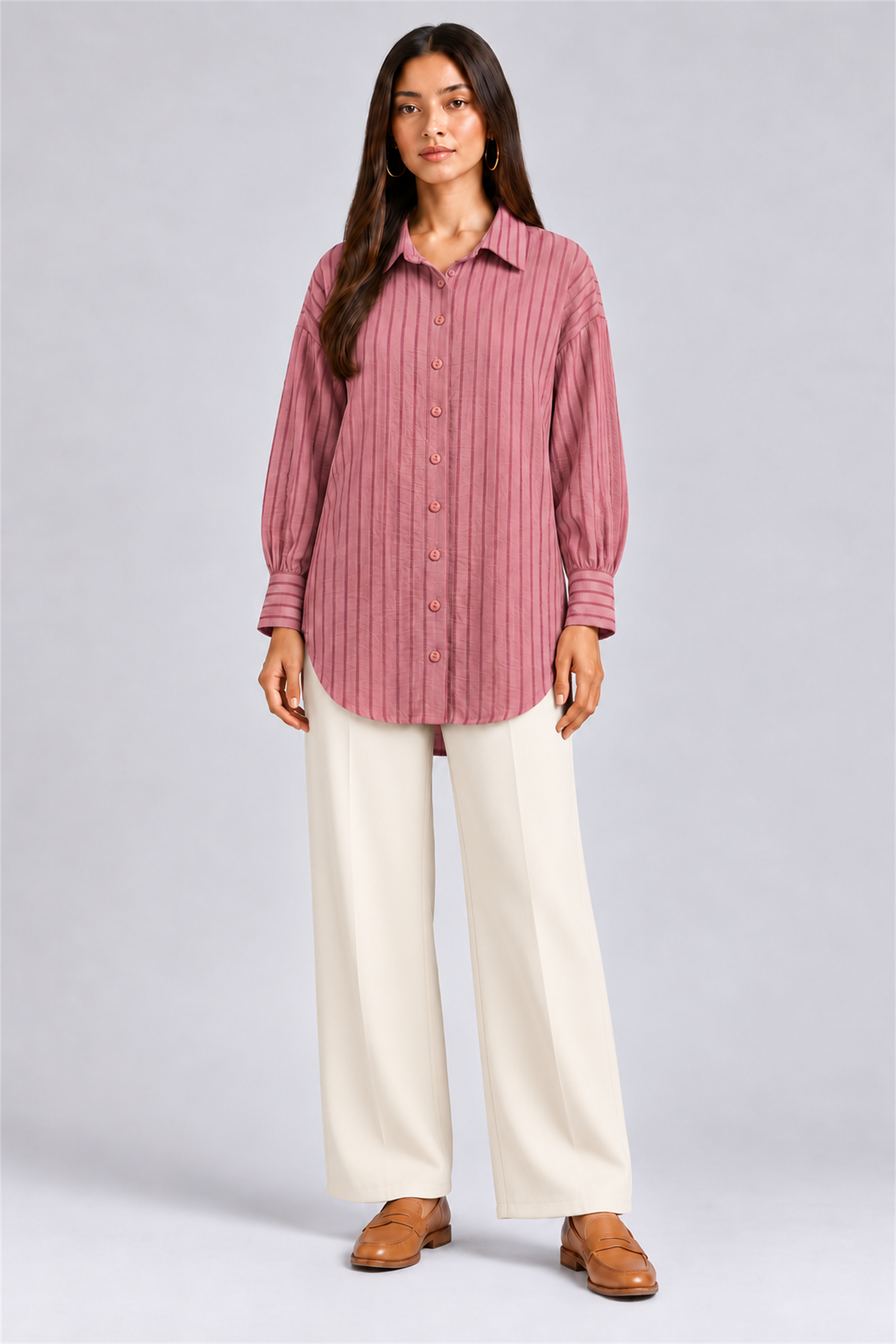 HADA Women's Casual Kurta Top - Rose
