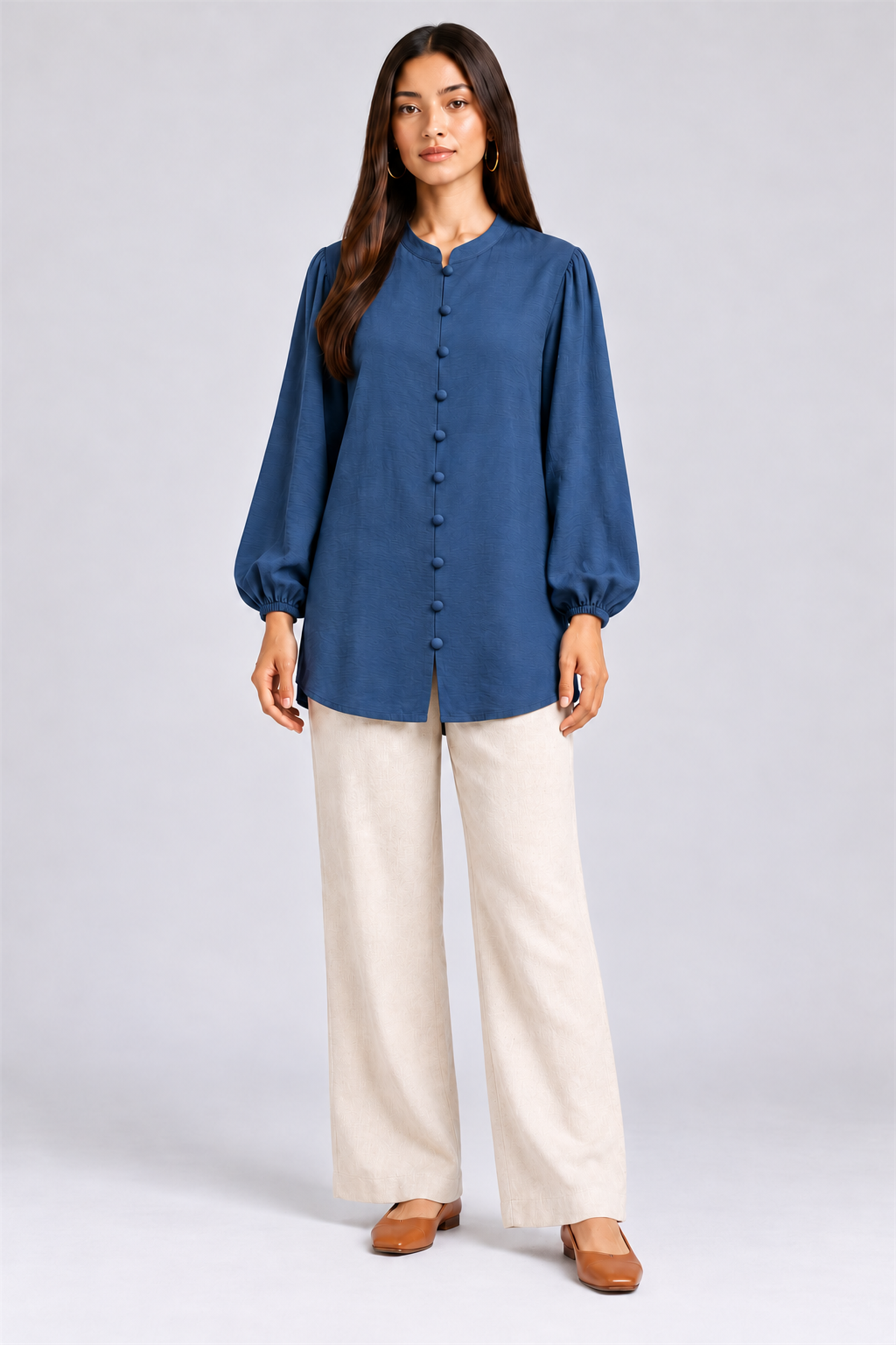 HADA Women's Casual Kurta Top - Blue