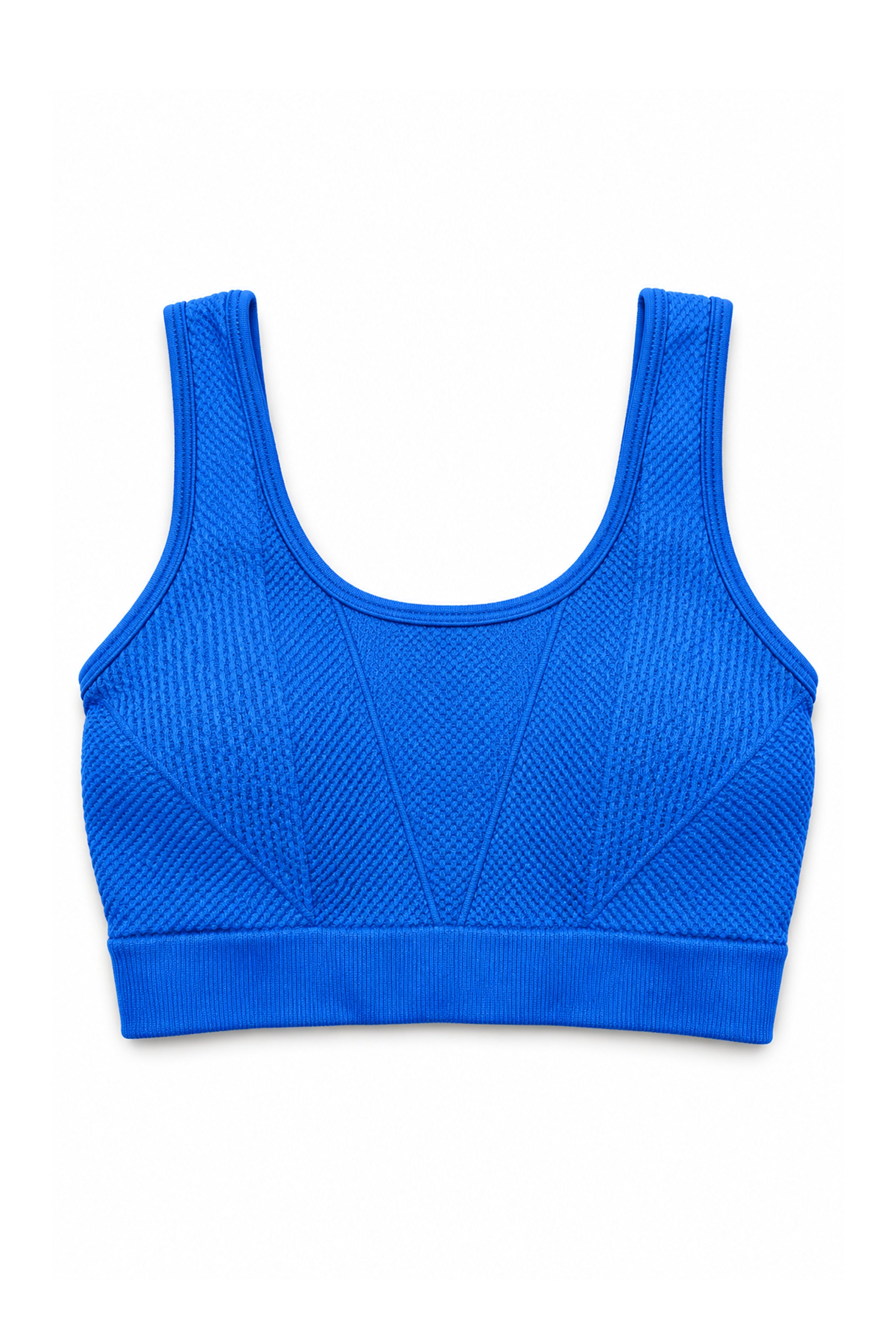 Women's Front Zip Padded Sports Bra - Blue