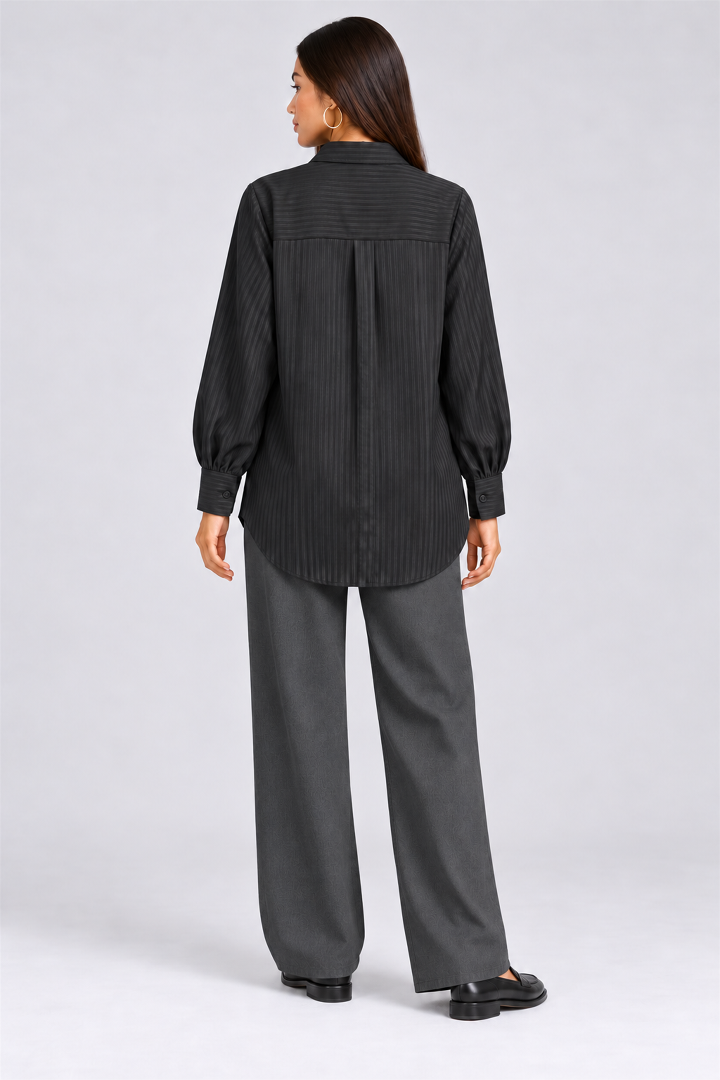 HADA Women's Casual Kurta Top - Black