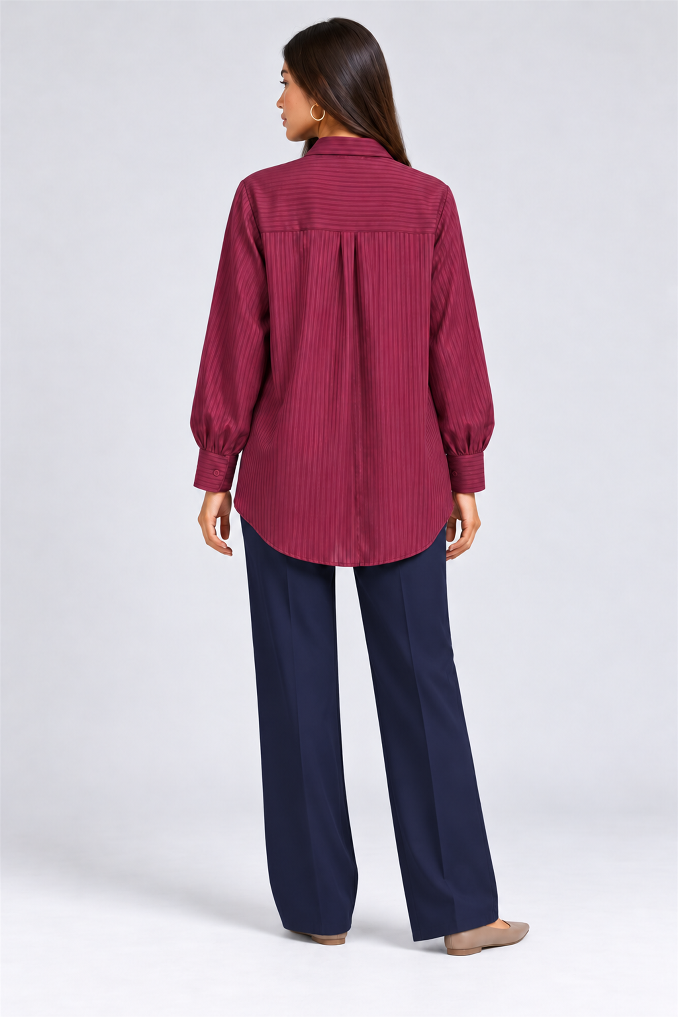 HADA Women's Casual Kurta Top - Maroon