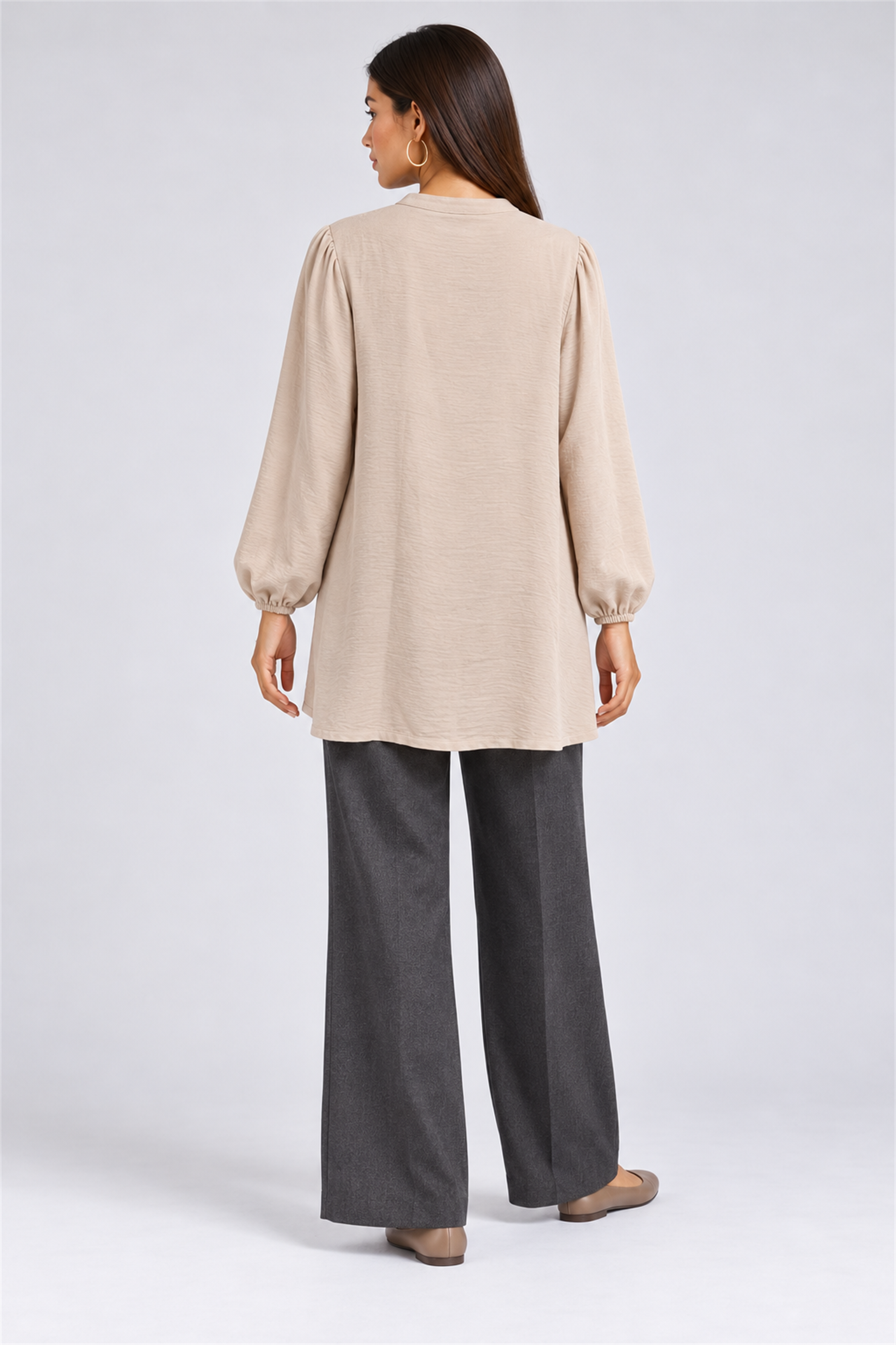 HADA Women's Casual Kurta Top - Beige