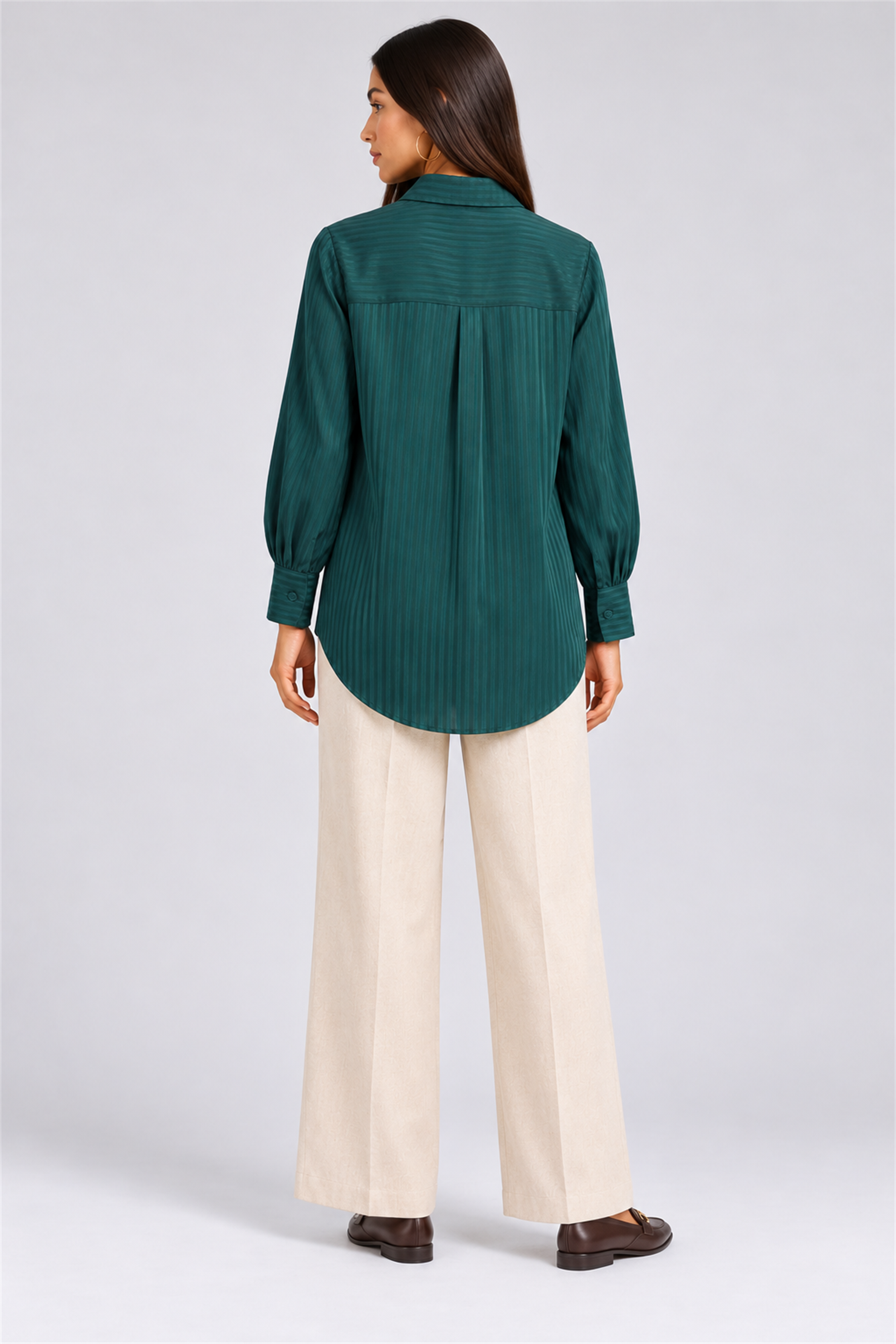 HADA Women's Casual Kurta Top - Dark Green