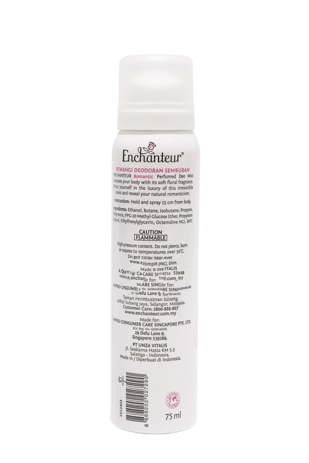 ENCHANTEUR Romantic Perfumed Deodorant Mist (75ml)