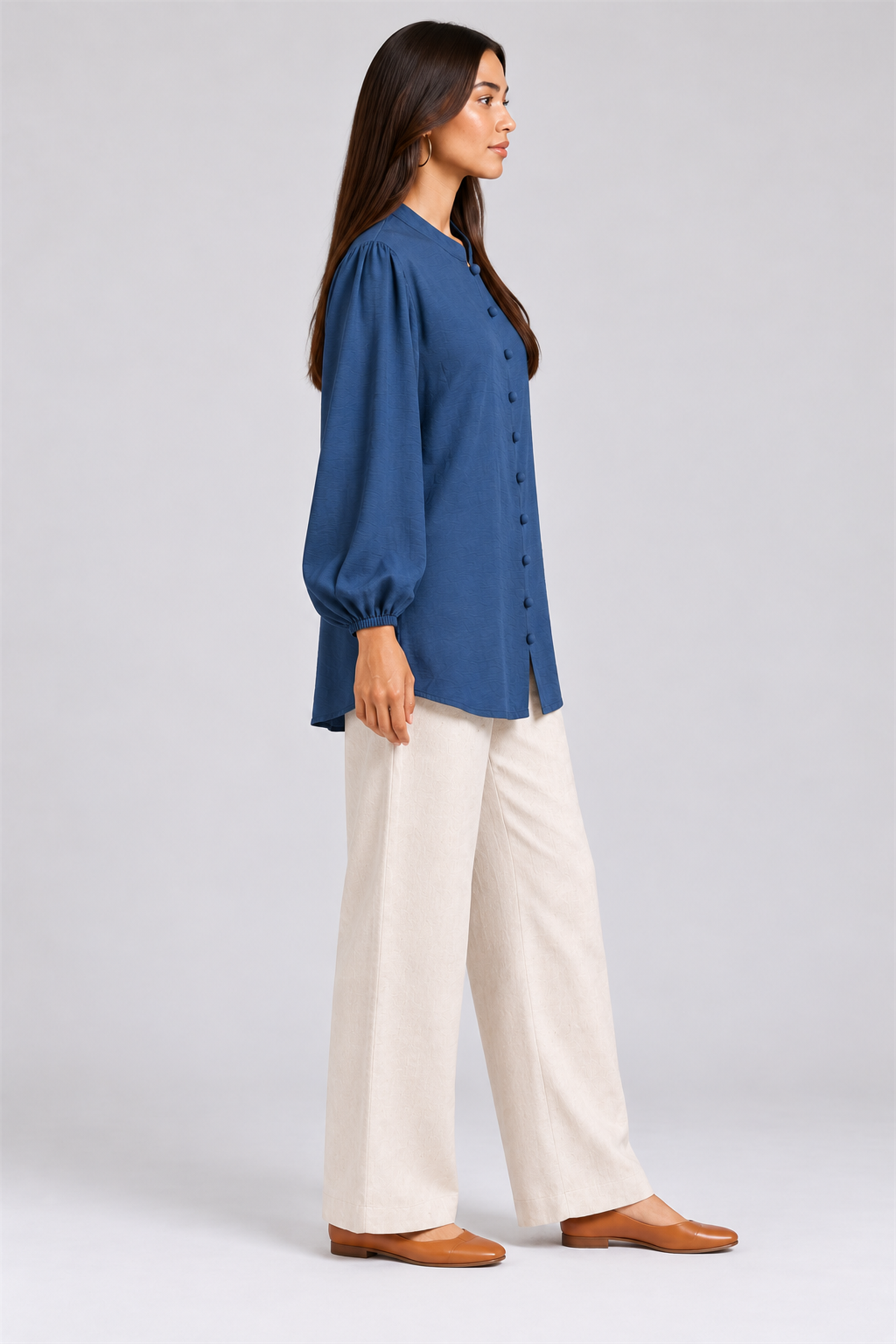 HADA Women's Casual Kurta Top - Blue
