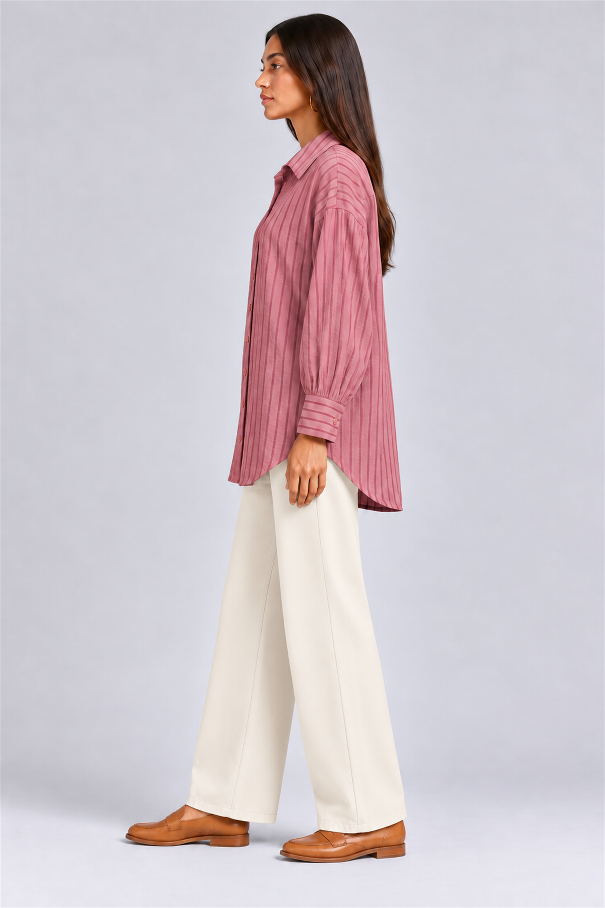HADA Women's Casual Kurta Top - Rose