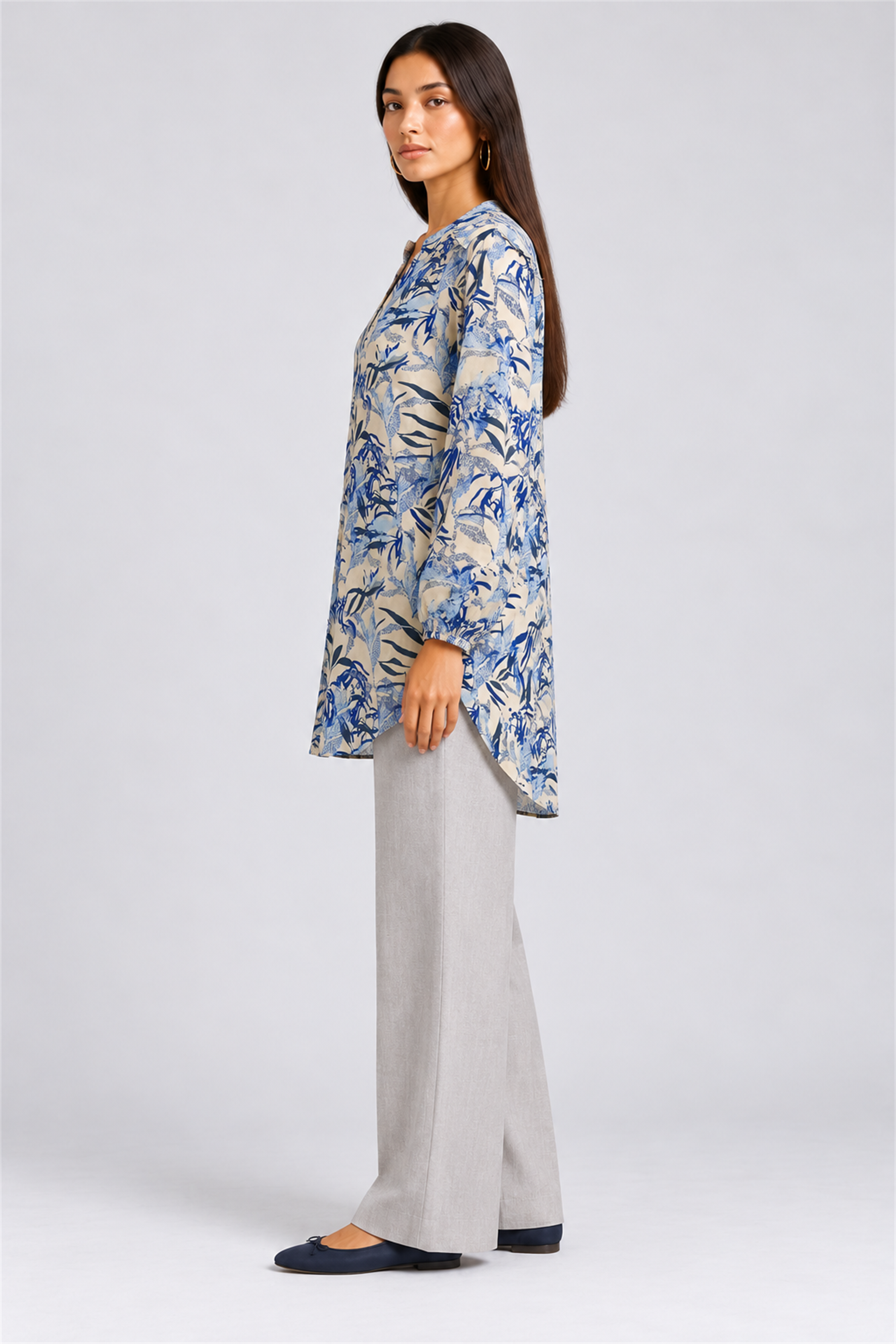 HADA Women's Casual Kurta Top - Blue