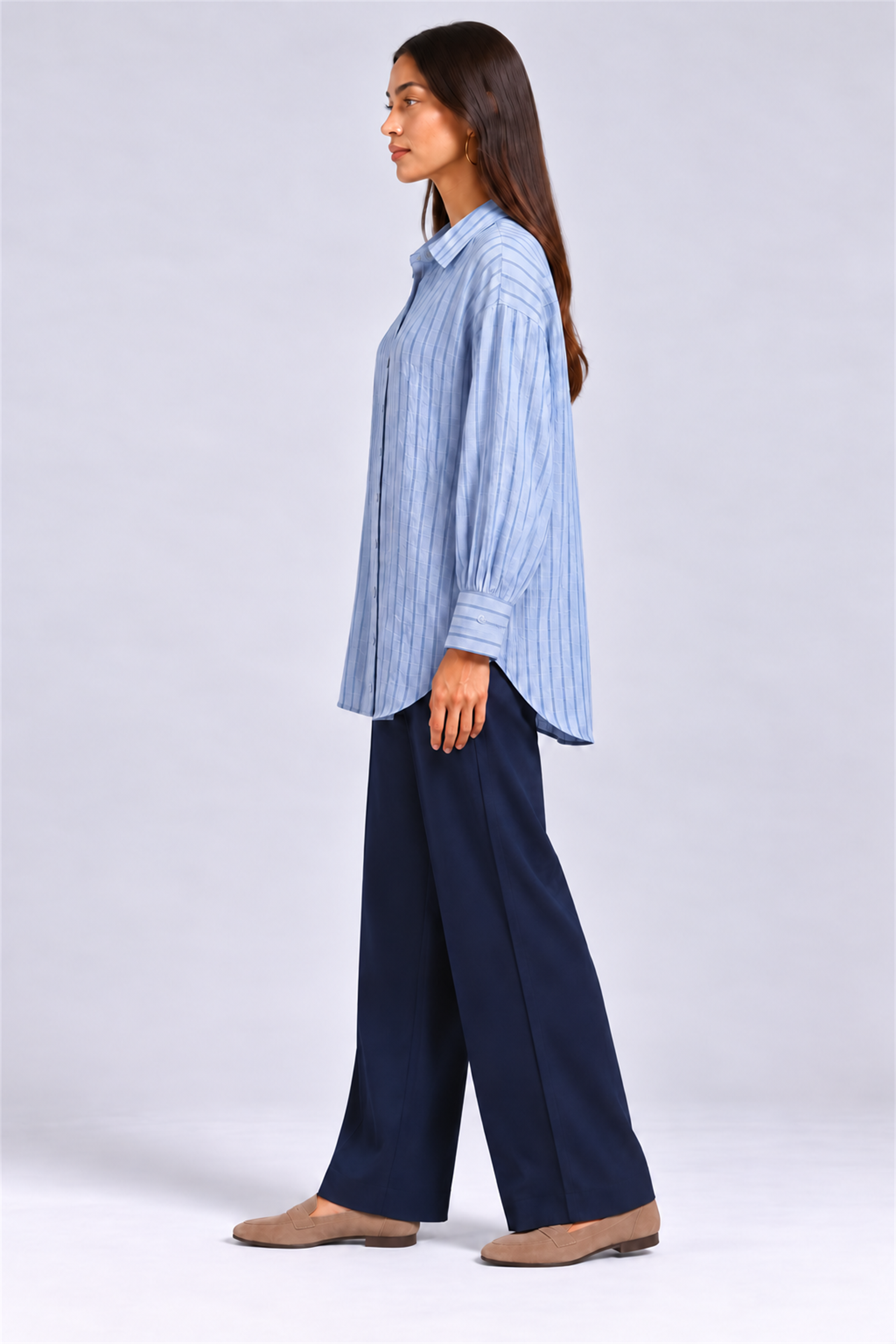 HADA Women's Casual Kurta Top - Blue