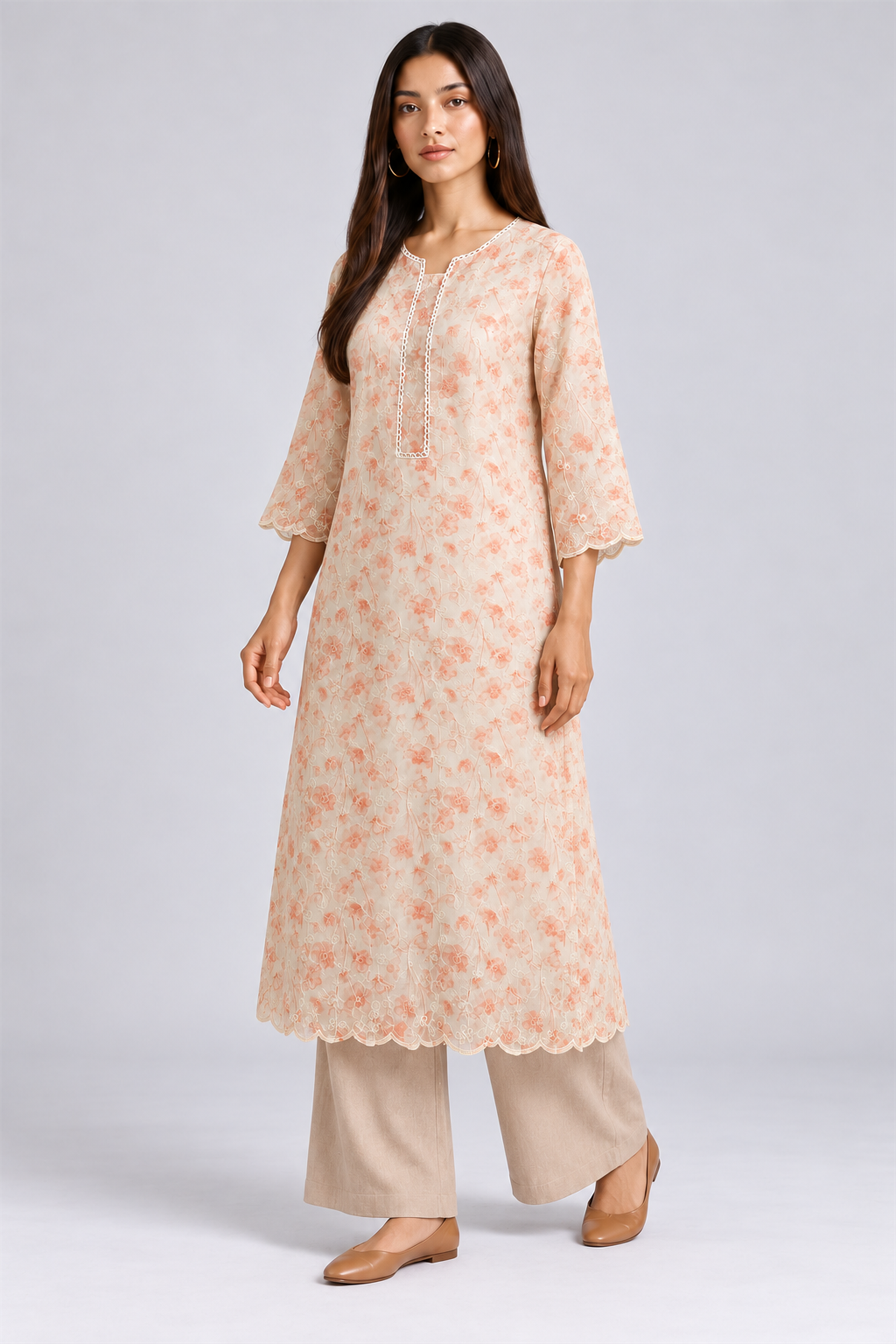 HADA Women's Exclusive Kurta - Peach