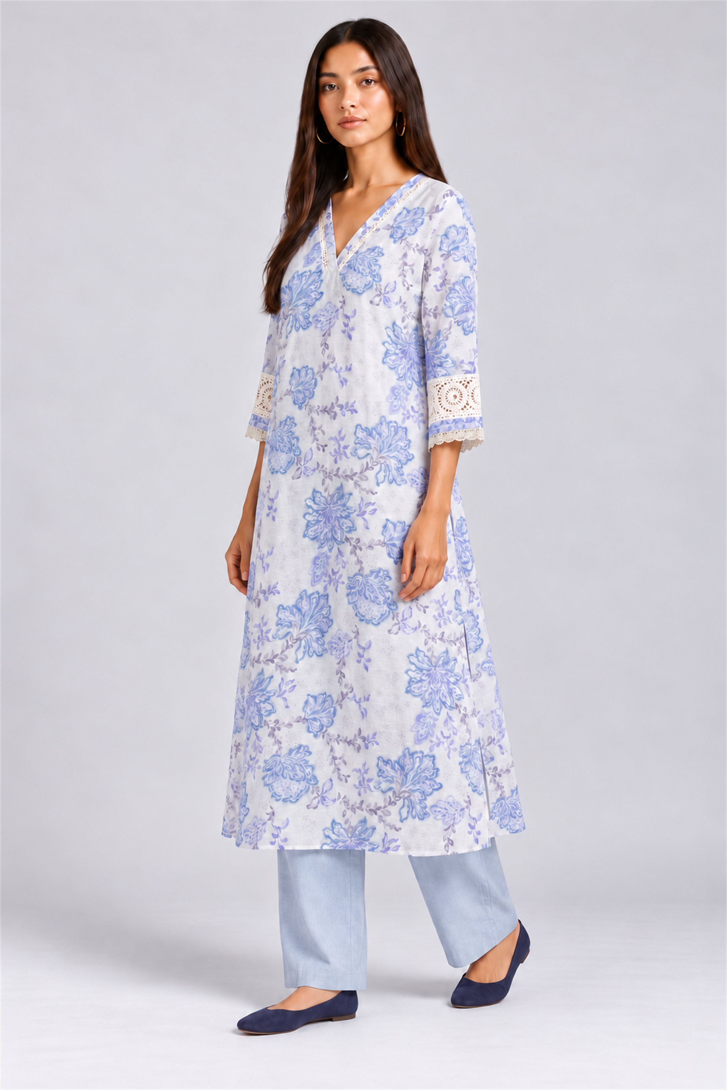 HADA Women's Exclusive Party Kurta - Blue