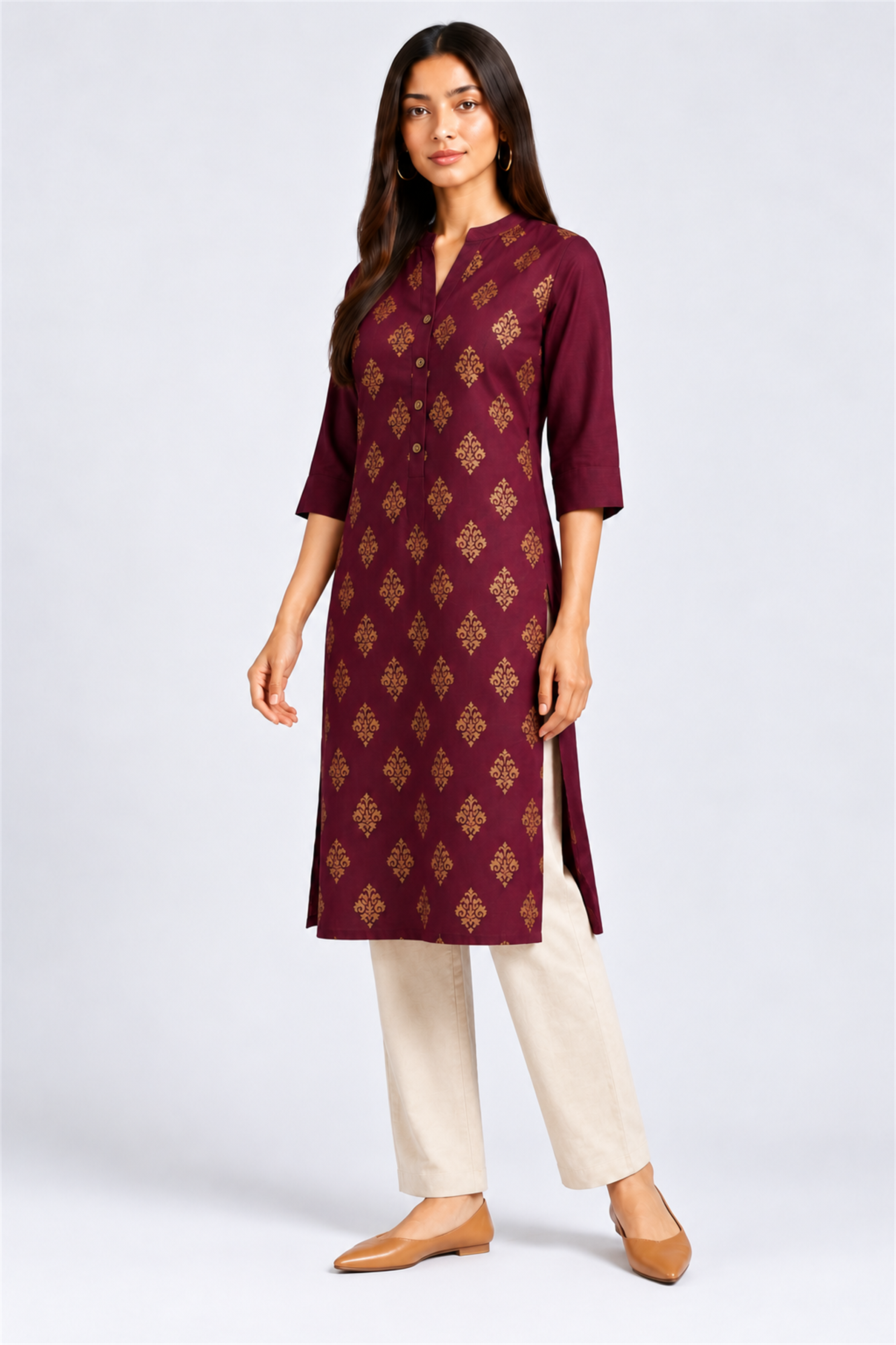 HADA Women's Casual Kurta - Red