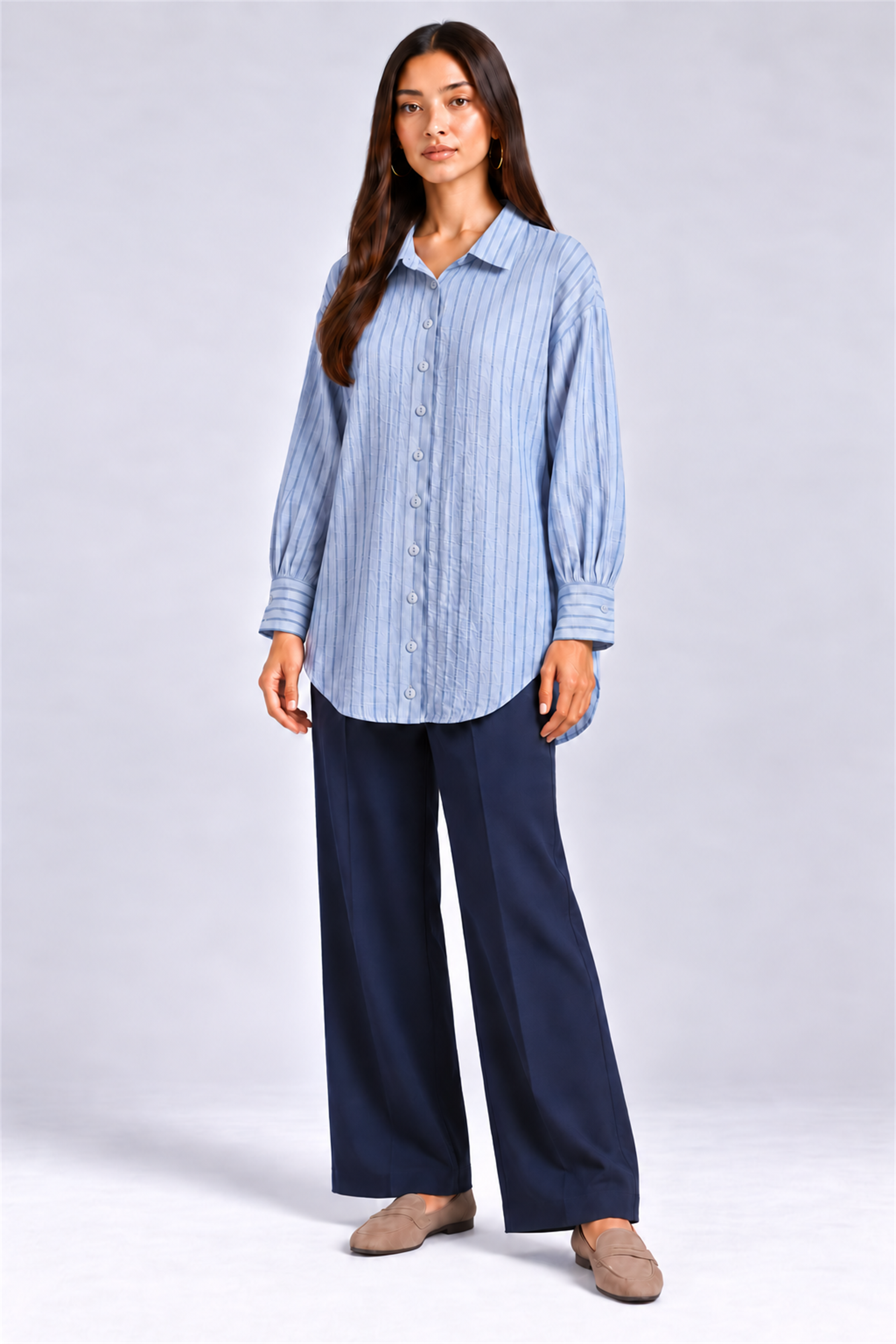 HADA Women's Casual Kurta Top - Blue