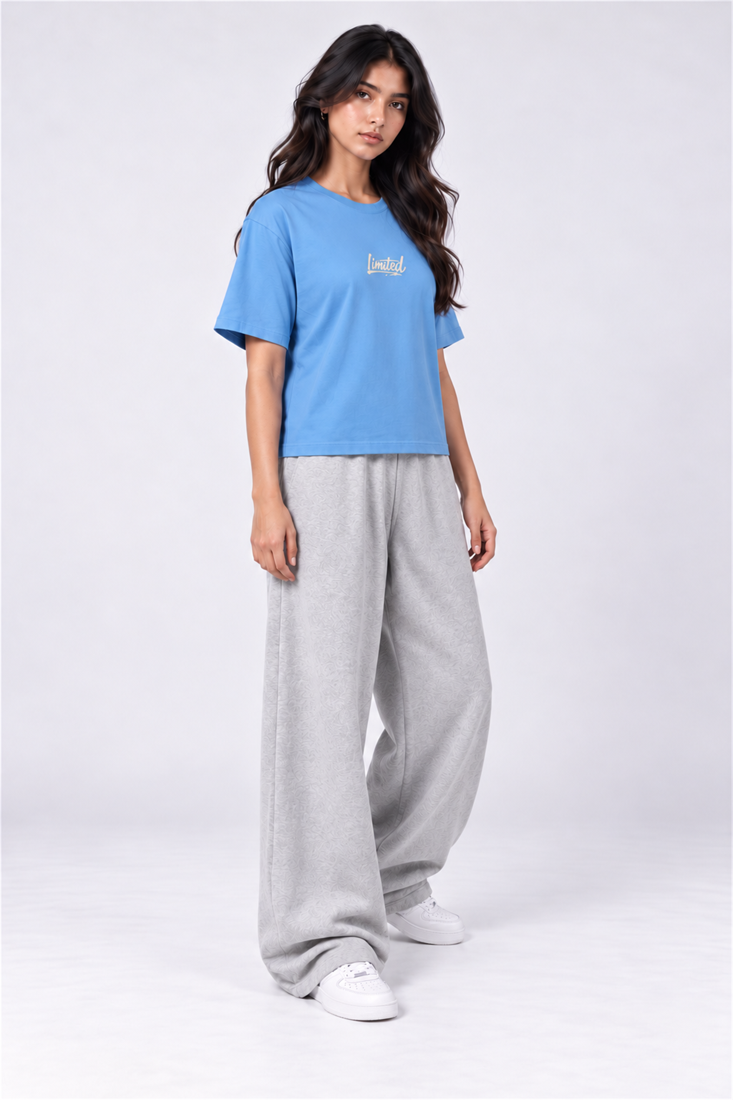 MODANO Crew Neck Tees - Light Blue