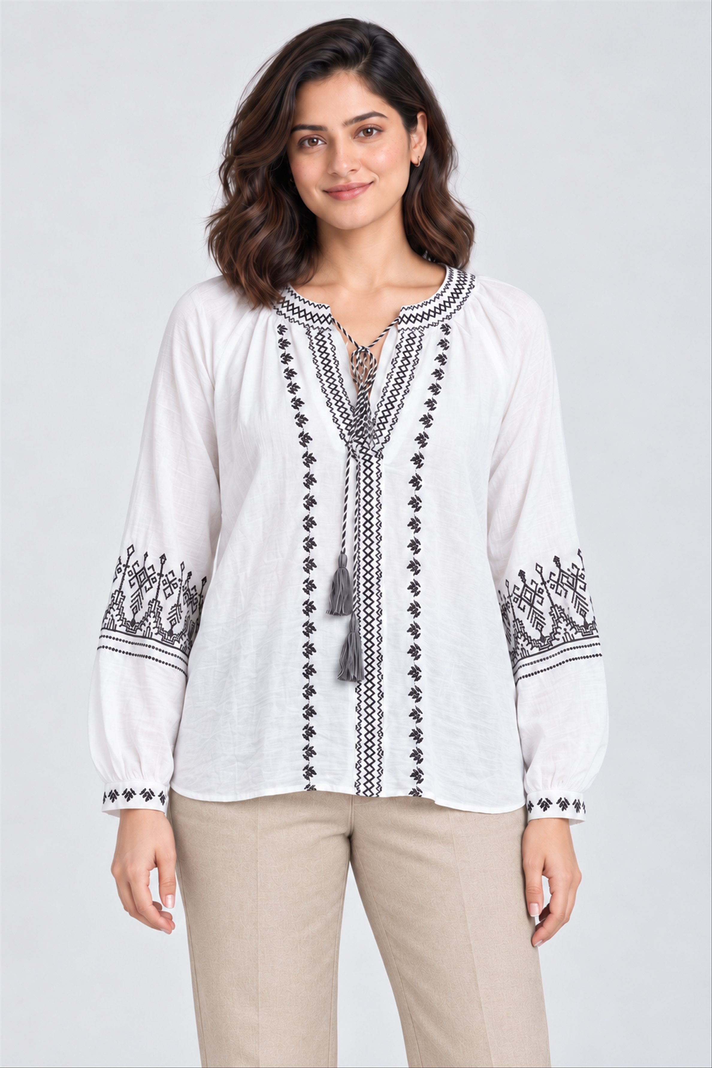 FOREVER 21 Women's Casual Regular Blouse - White