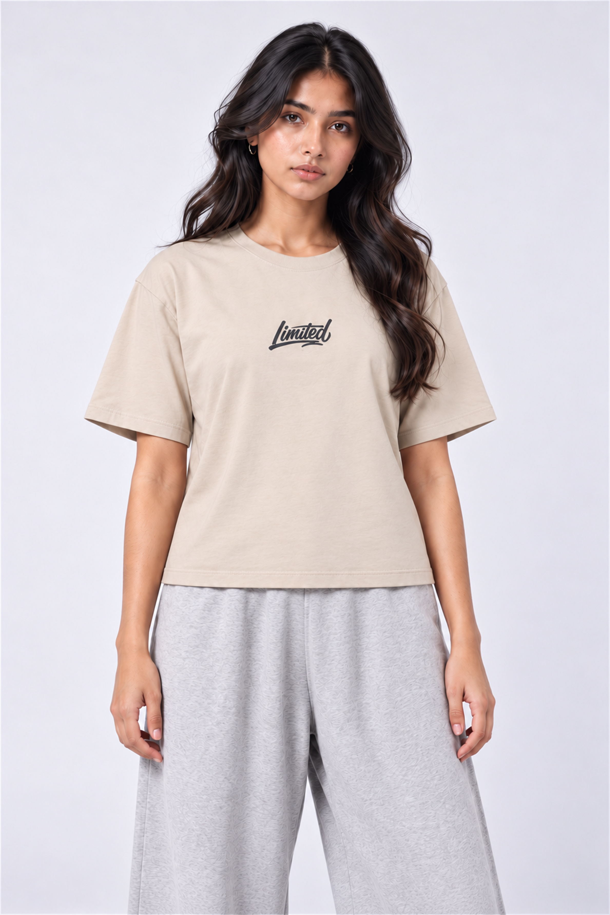 MODANO Crew Neck Tees - Beige