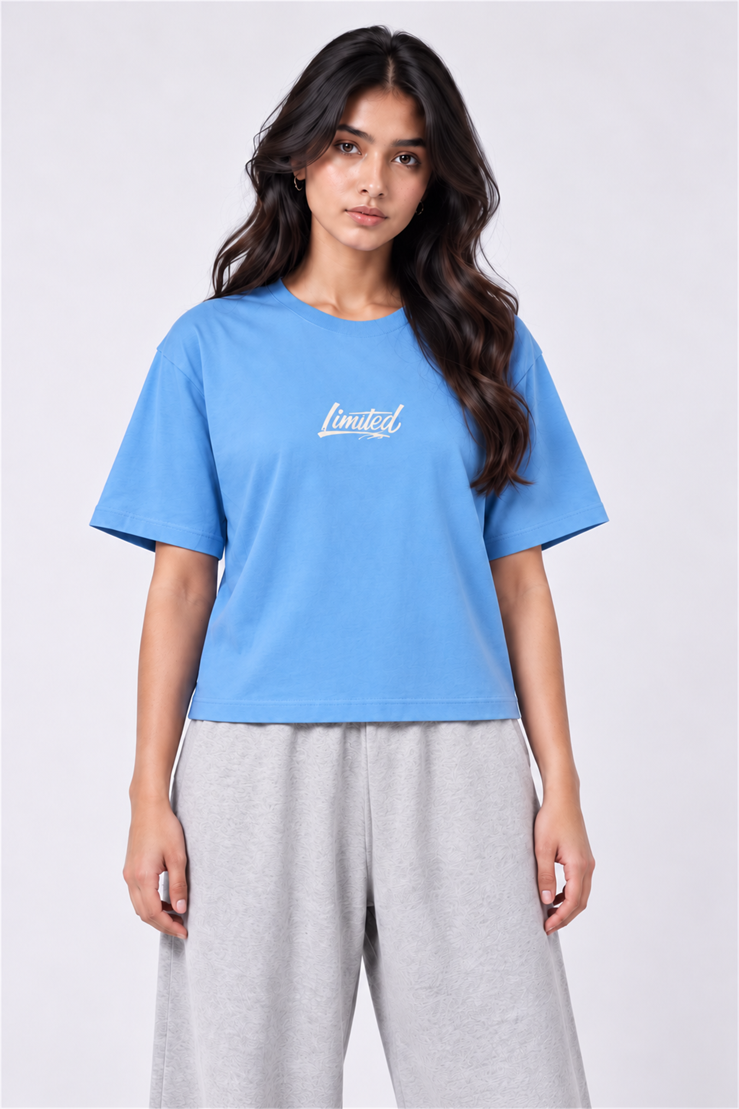 MODANO Crew Neck Tees - Light Blue