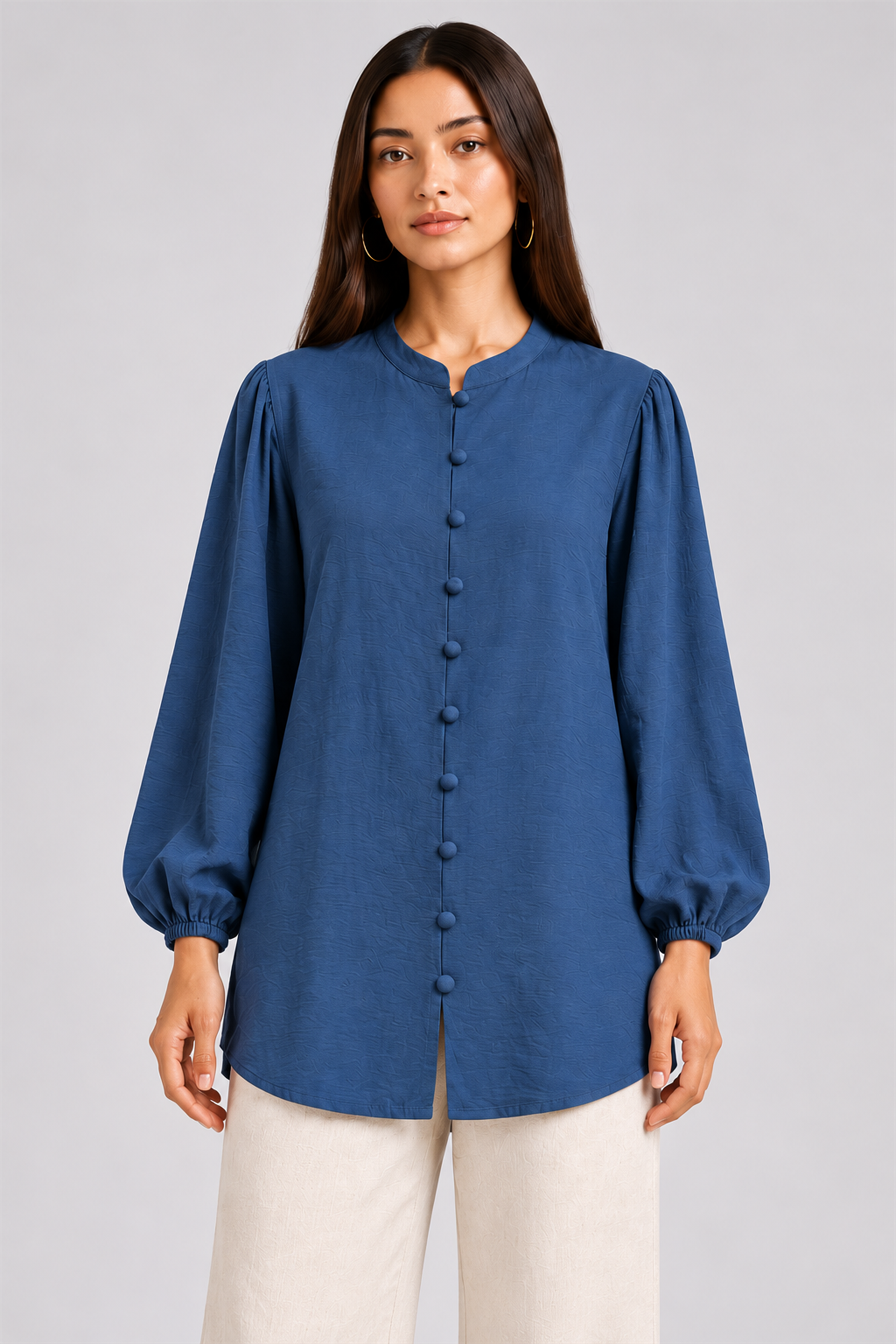 HADA Women's Casual Kurta Top - Blue