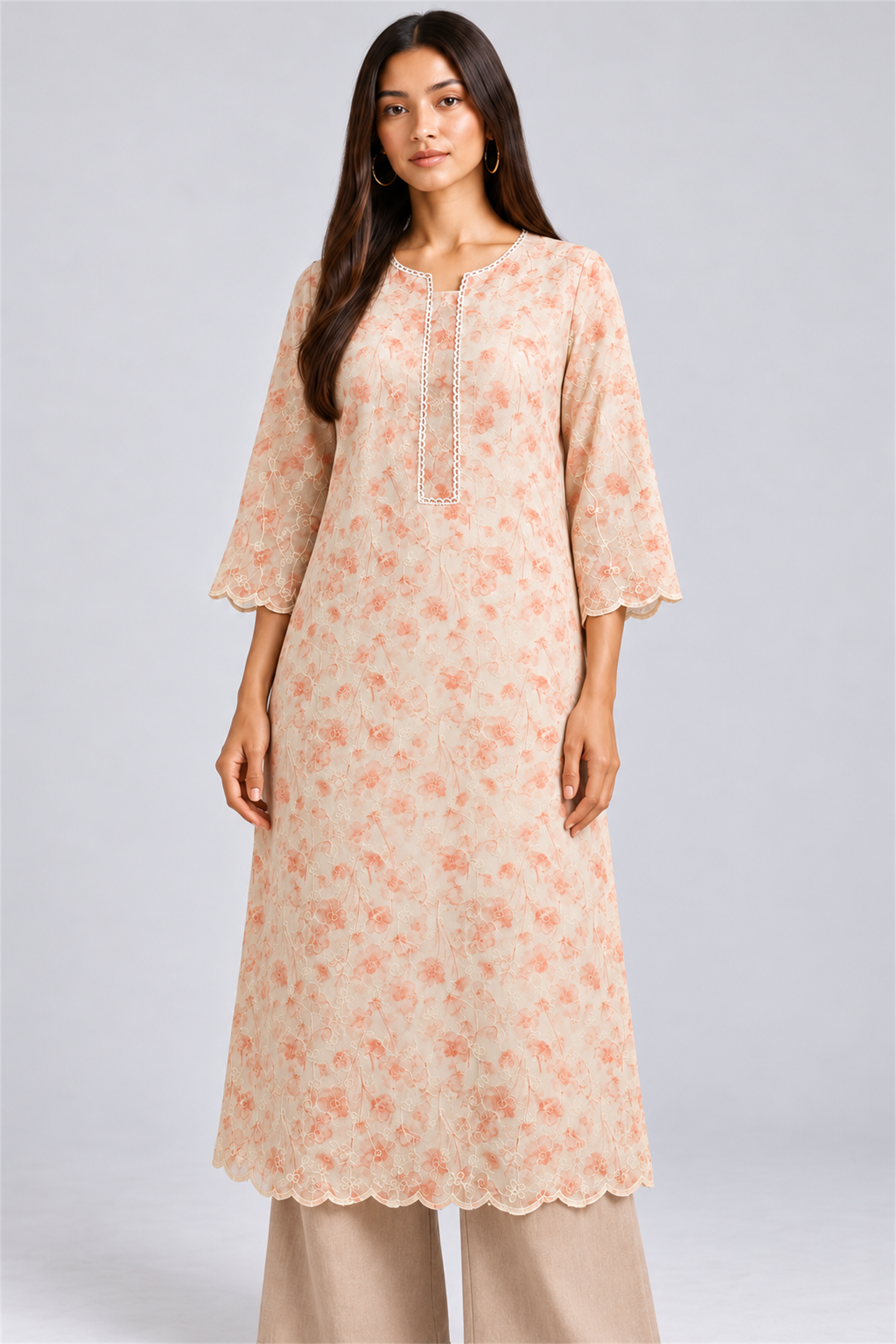 HADA Women's Exclusive Kurta - Peach
