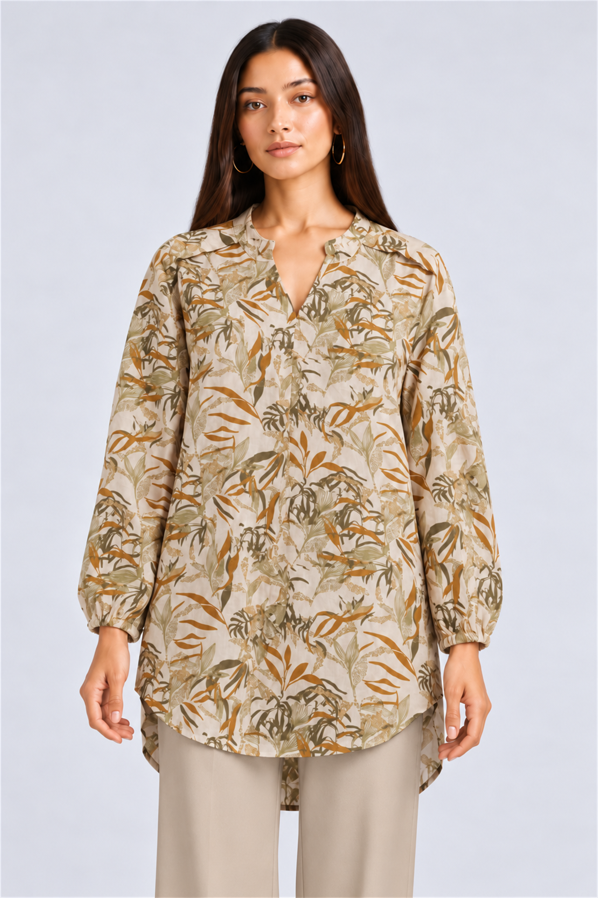 HADA Women's Casual Kurta Top - Green
