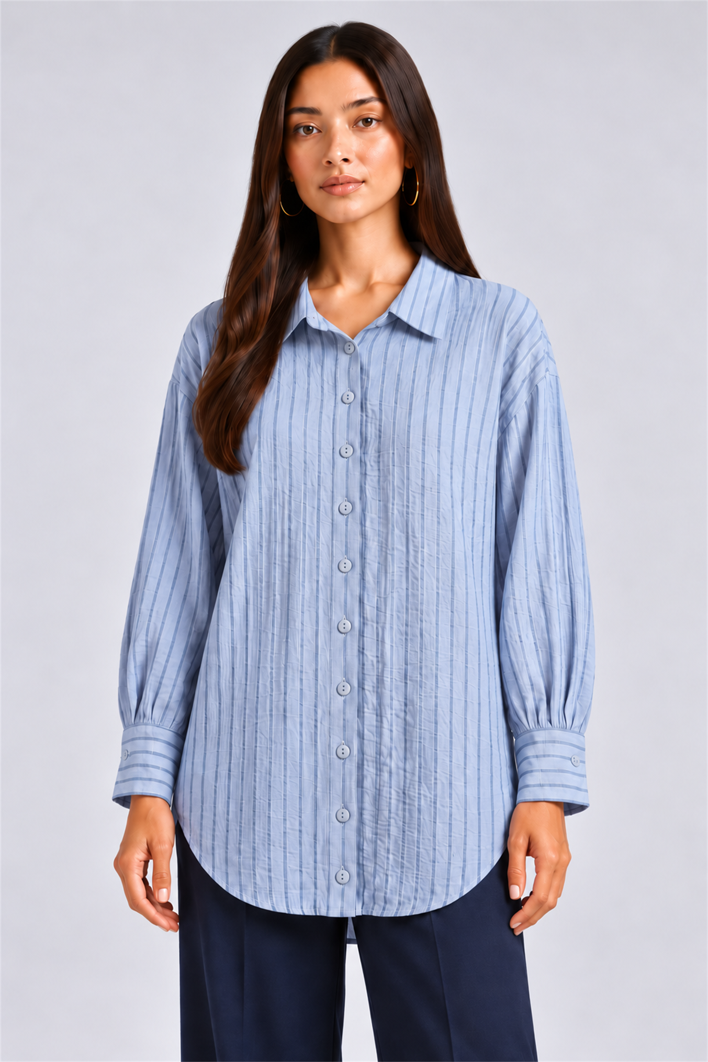HADA Women's Casual Kurta Top - Blue