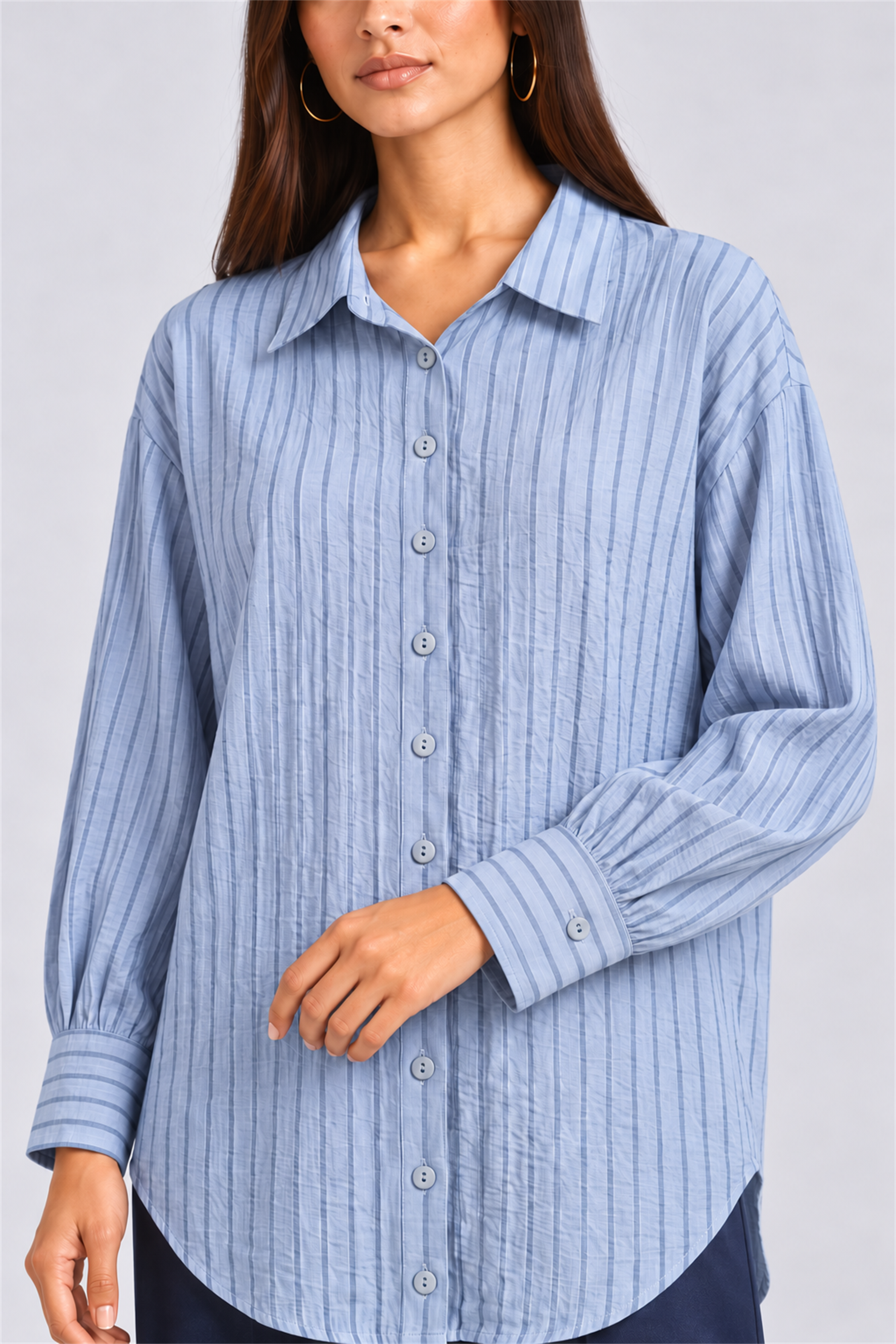 HADA Women's Casual Kurta Top - Blue