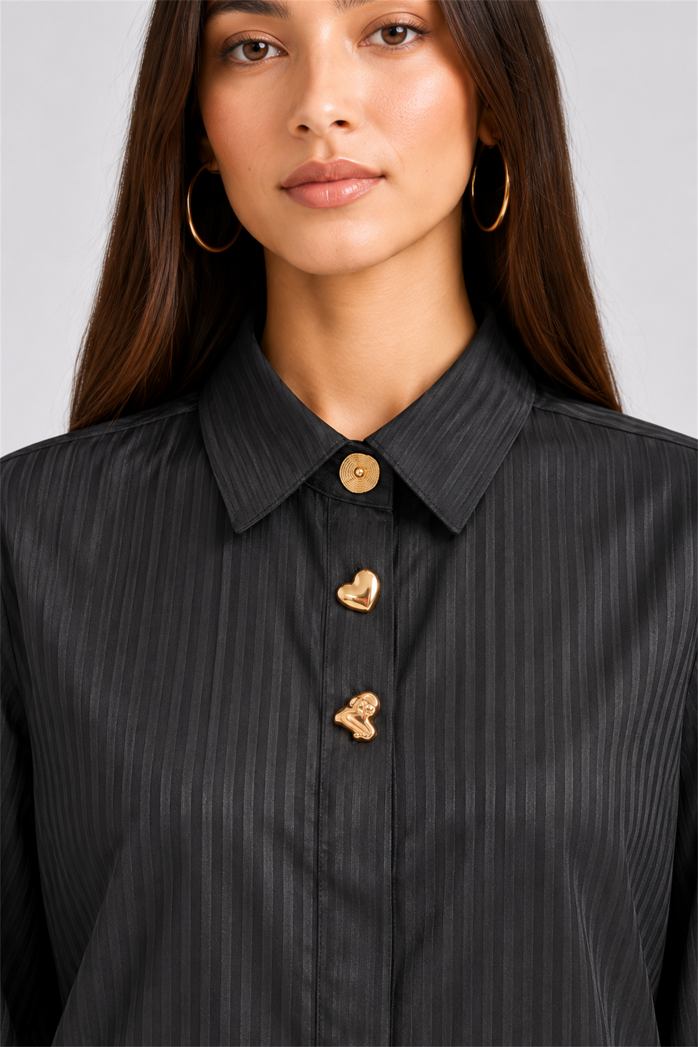 HADA Women's Casual Kurta Top - Black