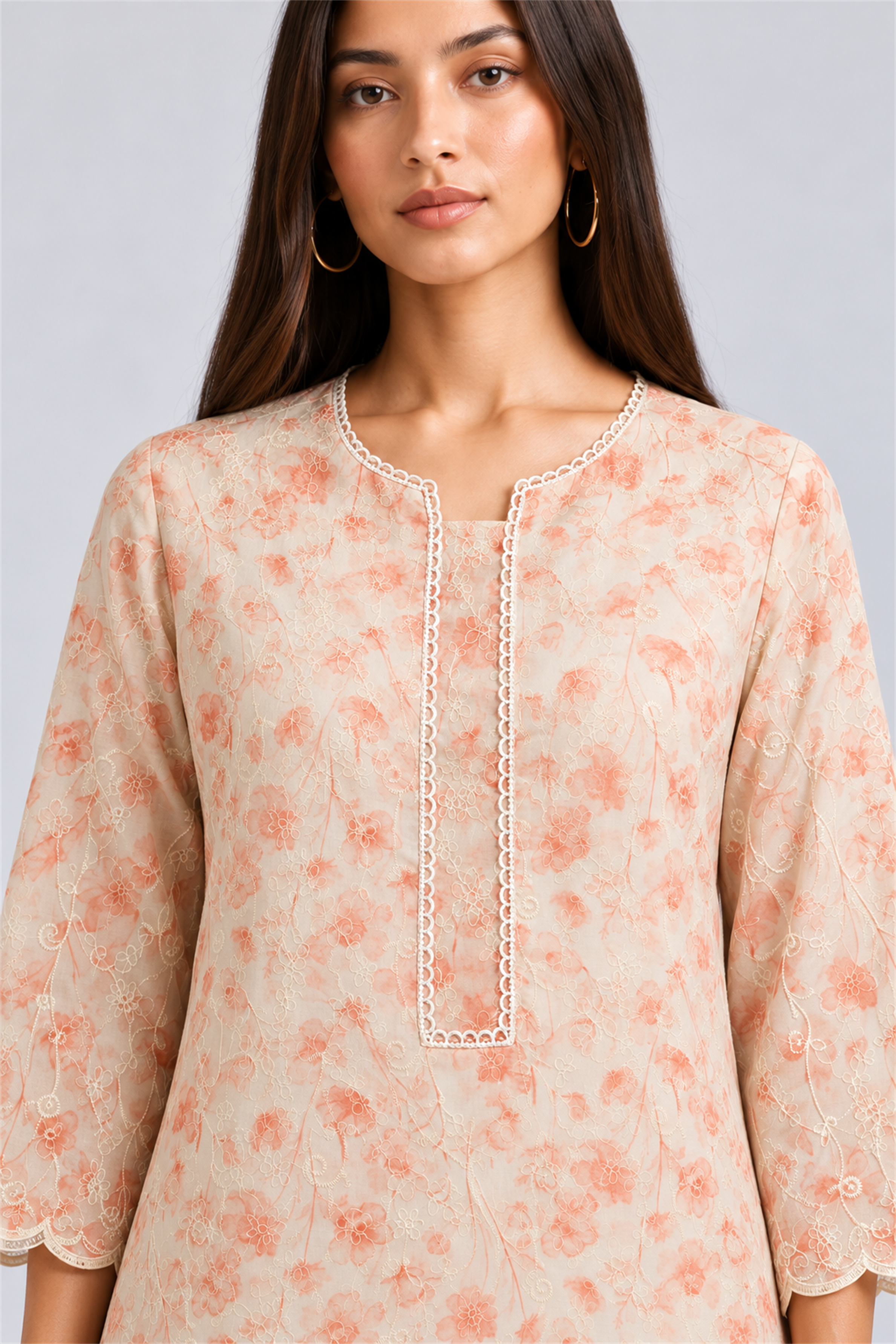 HADA Women's Exclusive Kurta - Peach