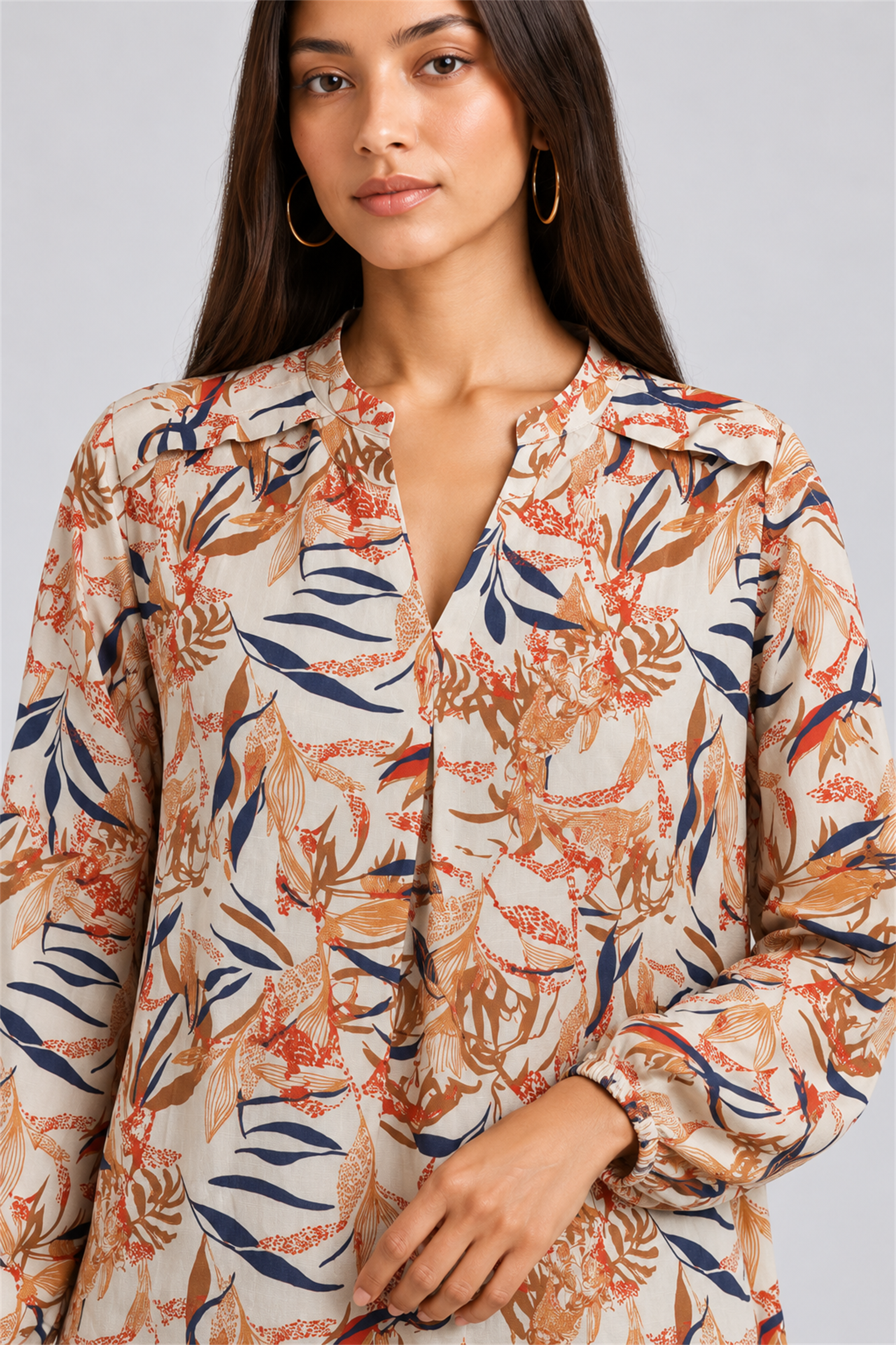 HADA Women's Casual Kurta Top - Brown