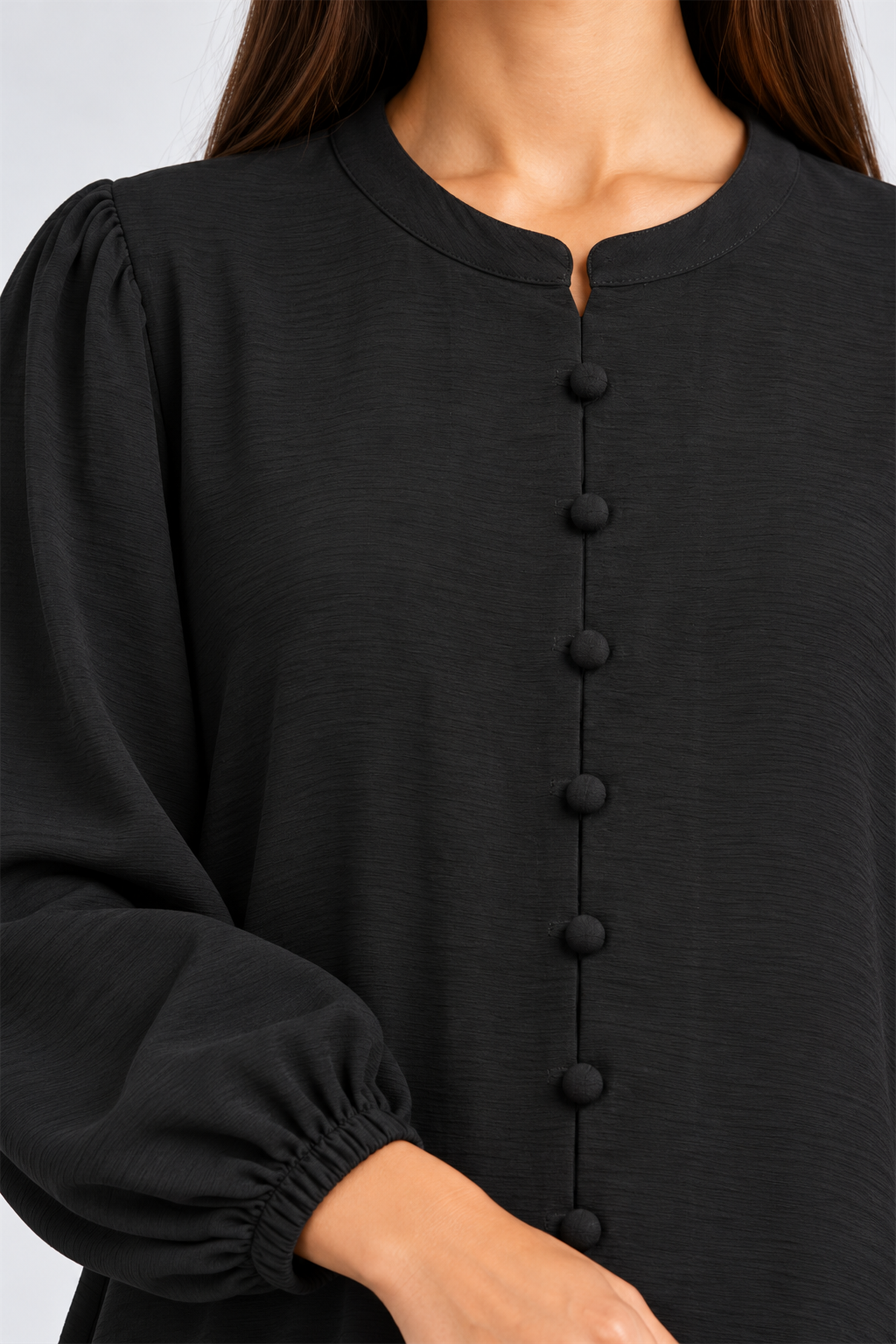 HADA Women's Casual Kurta Top - Black