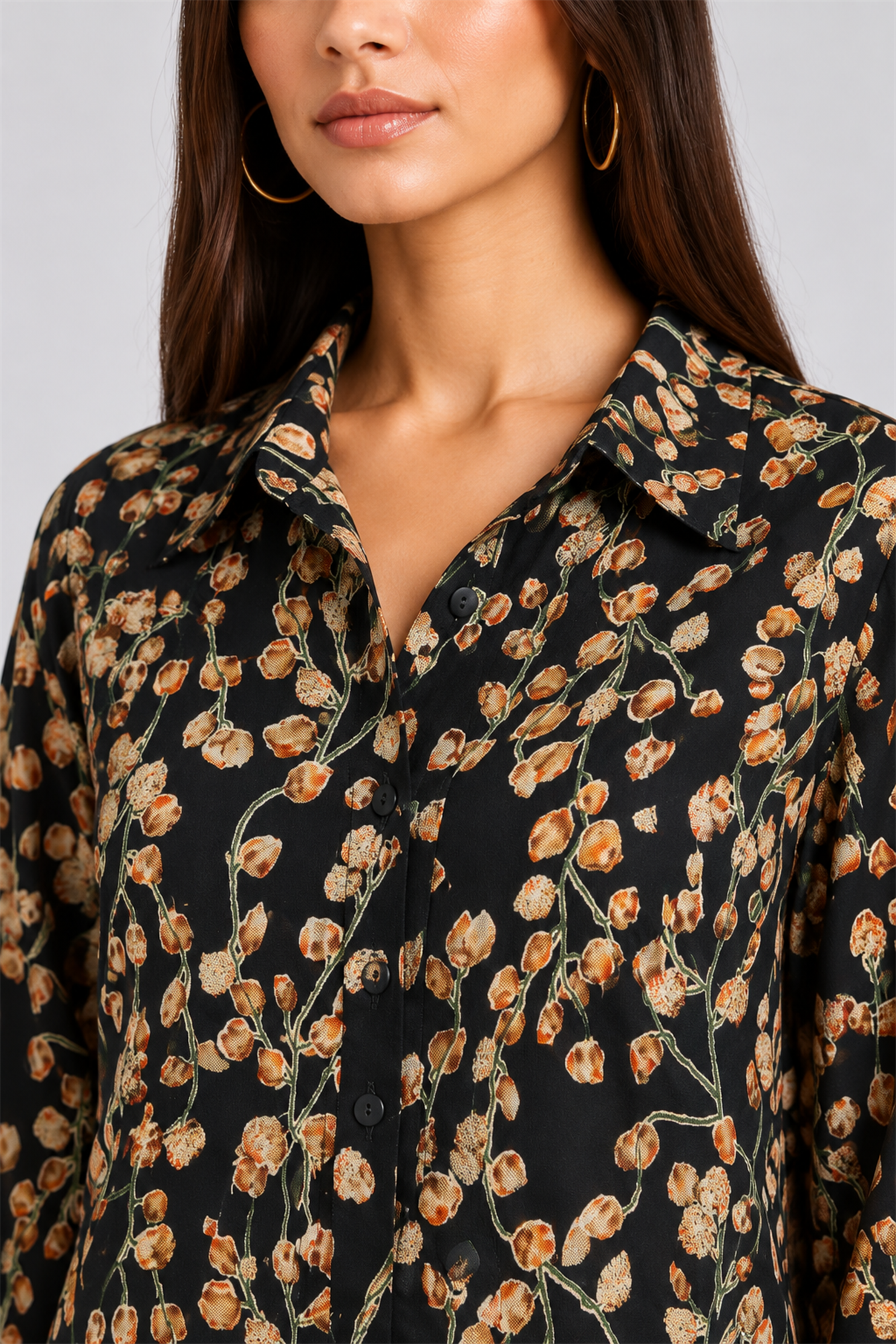 HADA Women's Casual Kurta Top - Black