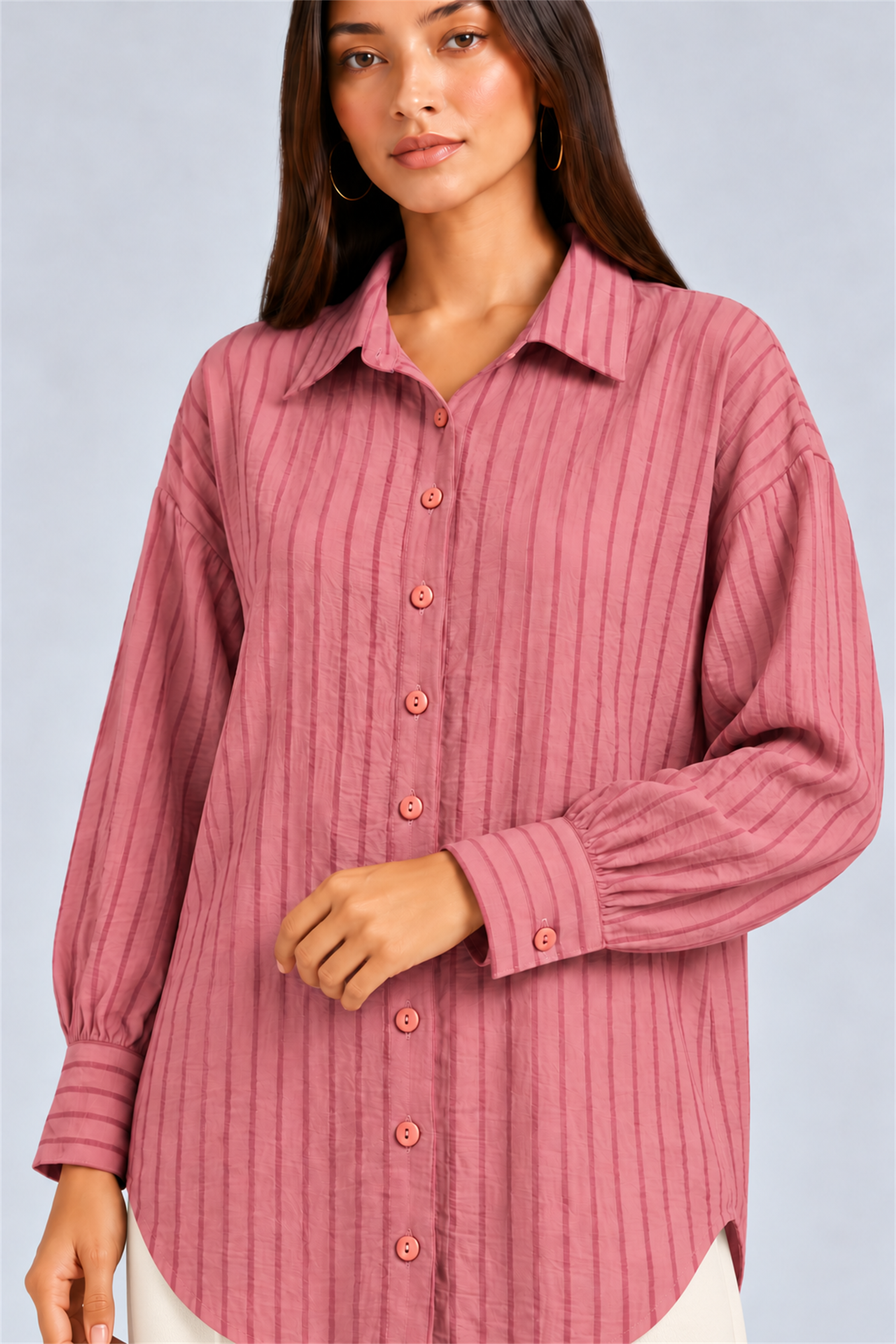 HADA Women's Casual Kurta Top - Rose
