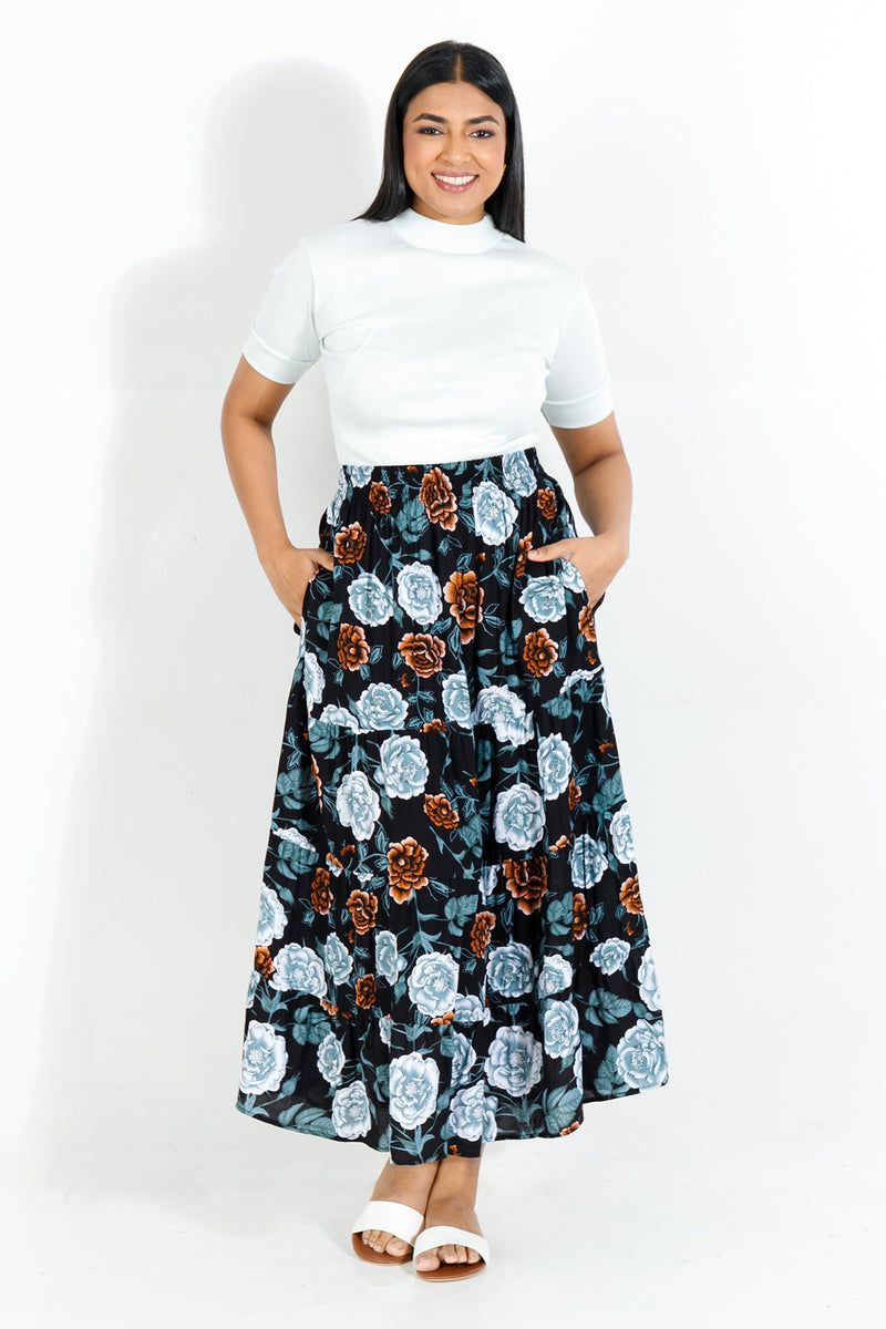 Envogue Women's Printed Casual Skirt