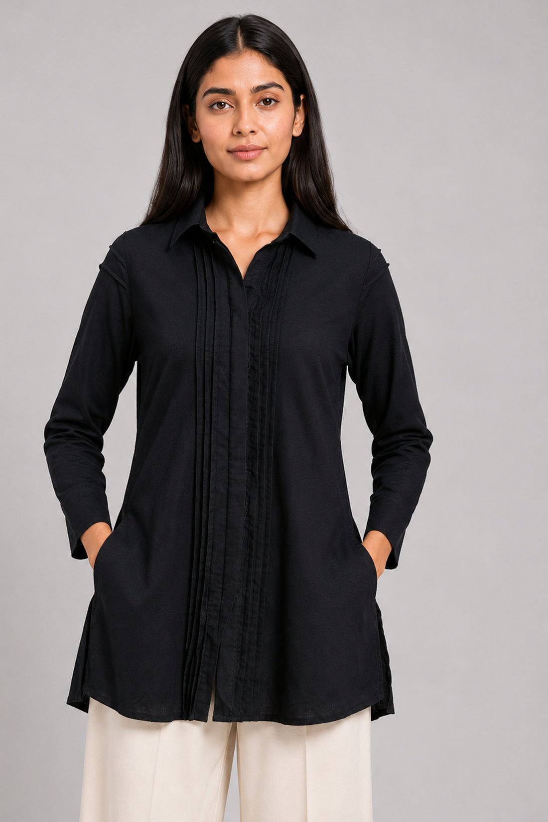 HADA Casual Kurta - Black