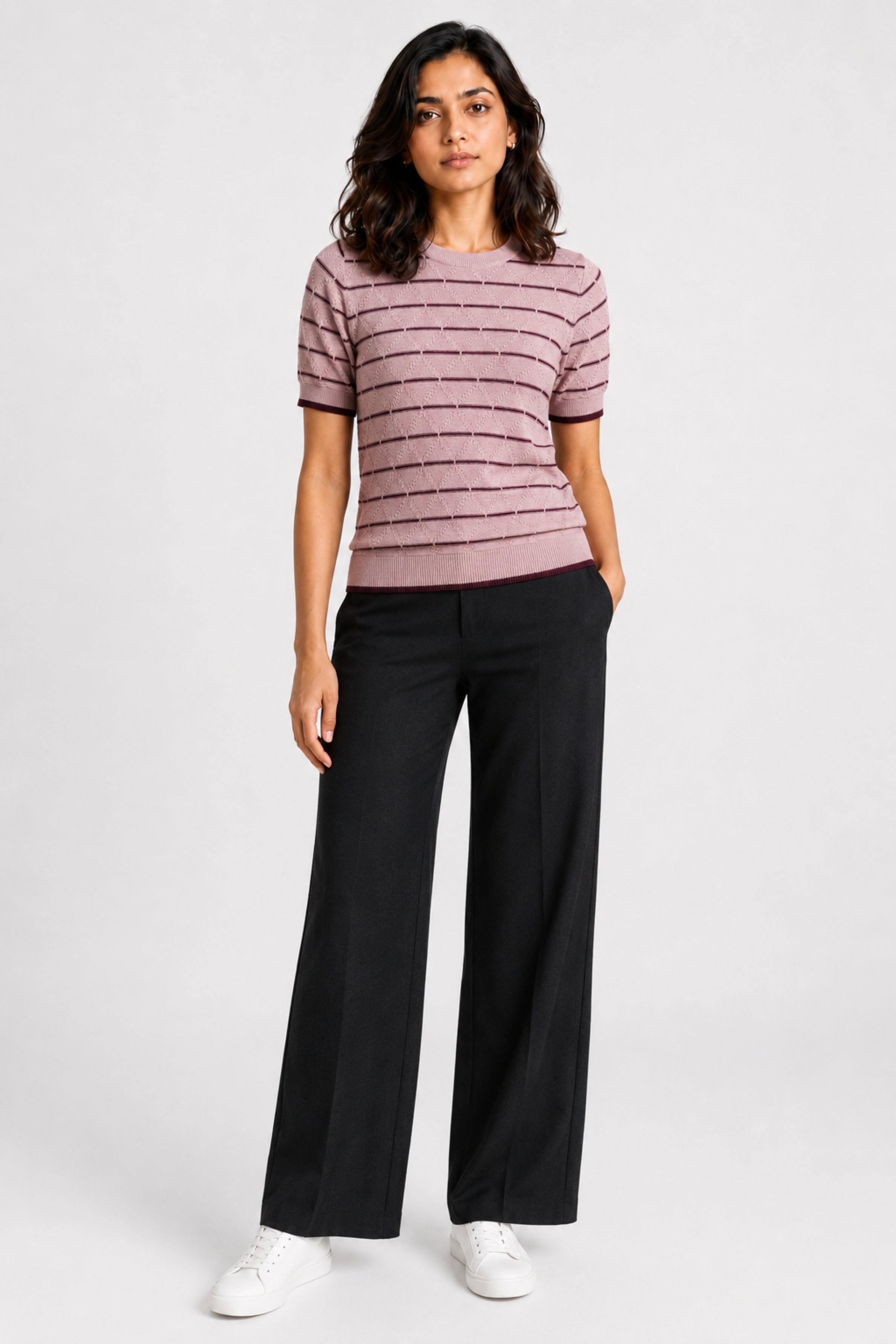 MODANO Crew Neck Short Sleeve Tees - Peach