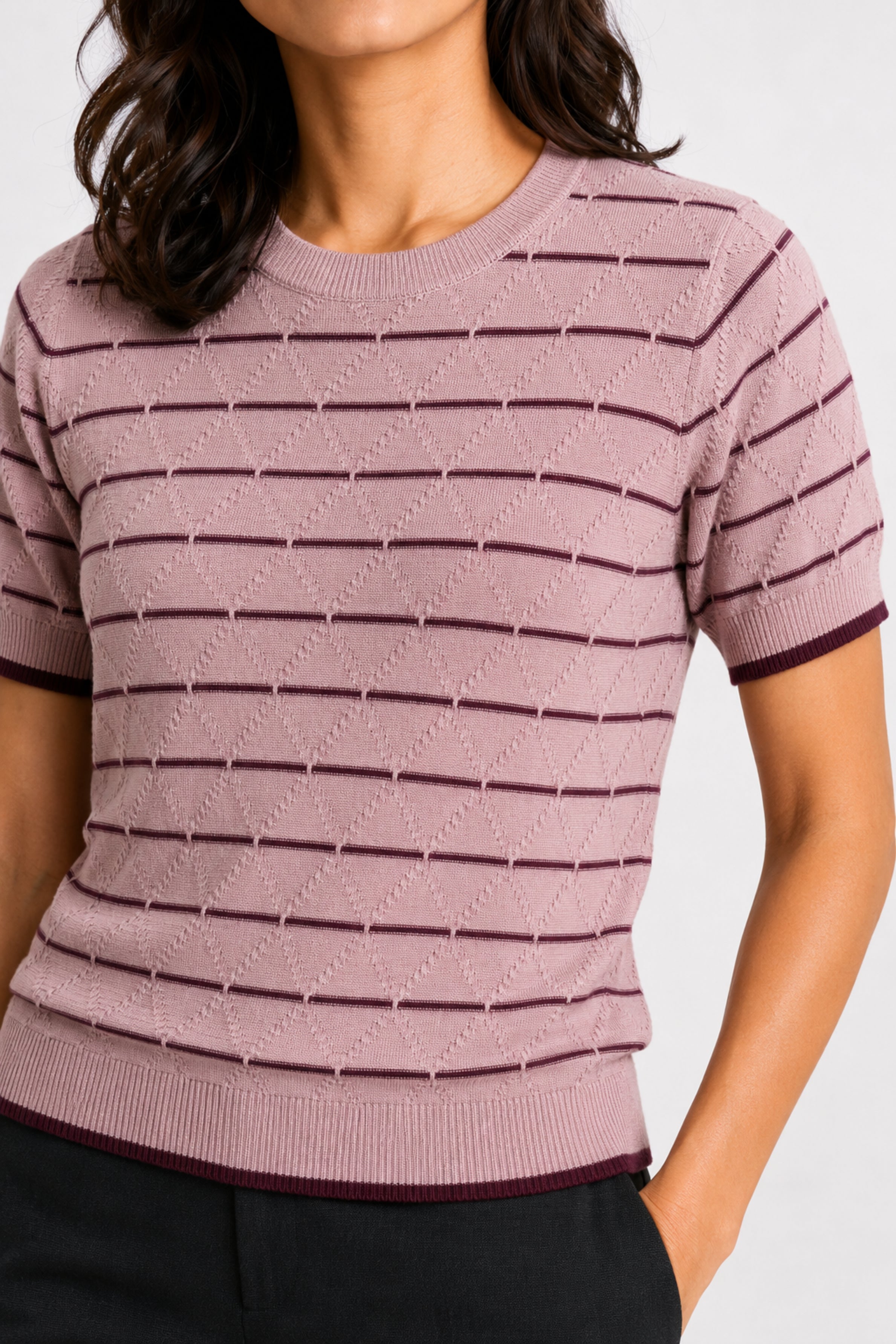 MODANO Crew Neck Short Sleeve Tees - Peach