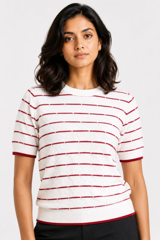 MODANO Crew Neck Short Sleeve Tees - White