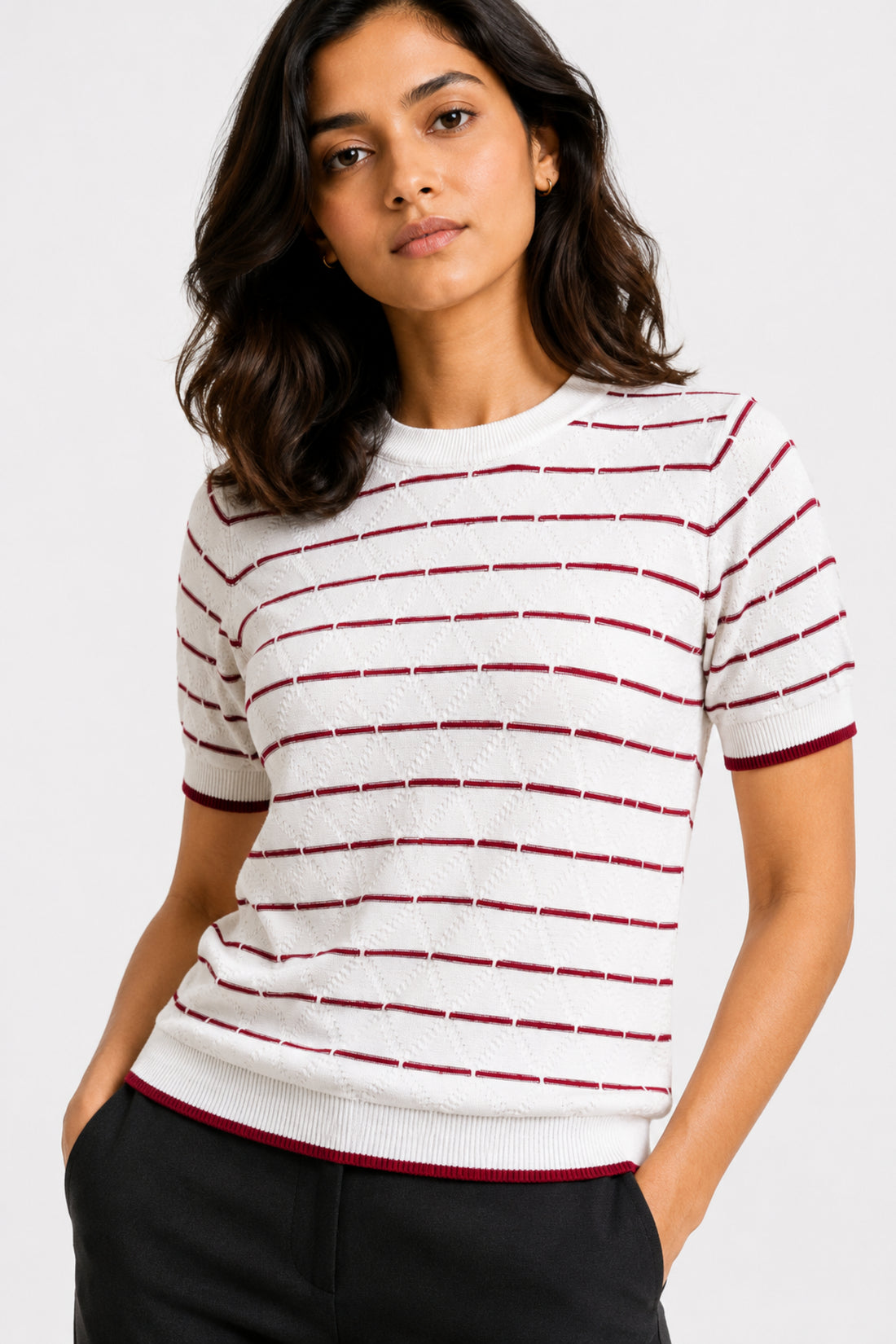MODANO Crew Neck Short Sleeve Tees - White